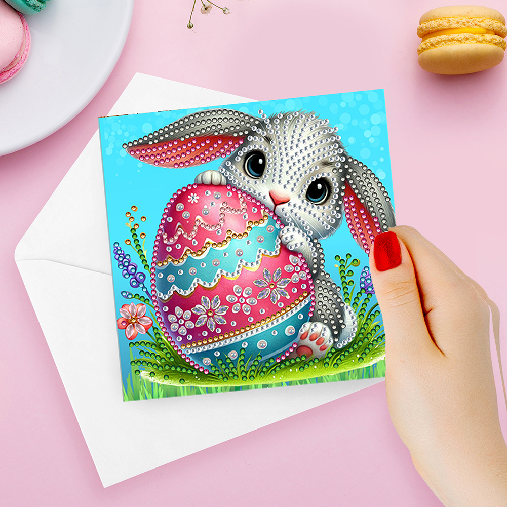 6pcs DIY Diamond Painting Greeting Card - Easter Animals