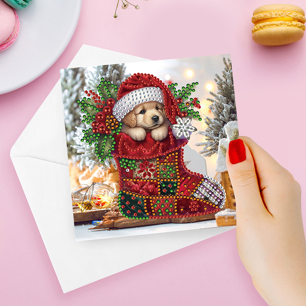 6Pcs DIY Diamond Painting Greeting Card - Stocking Animals