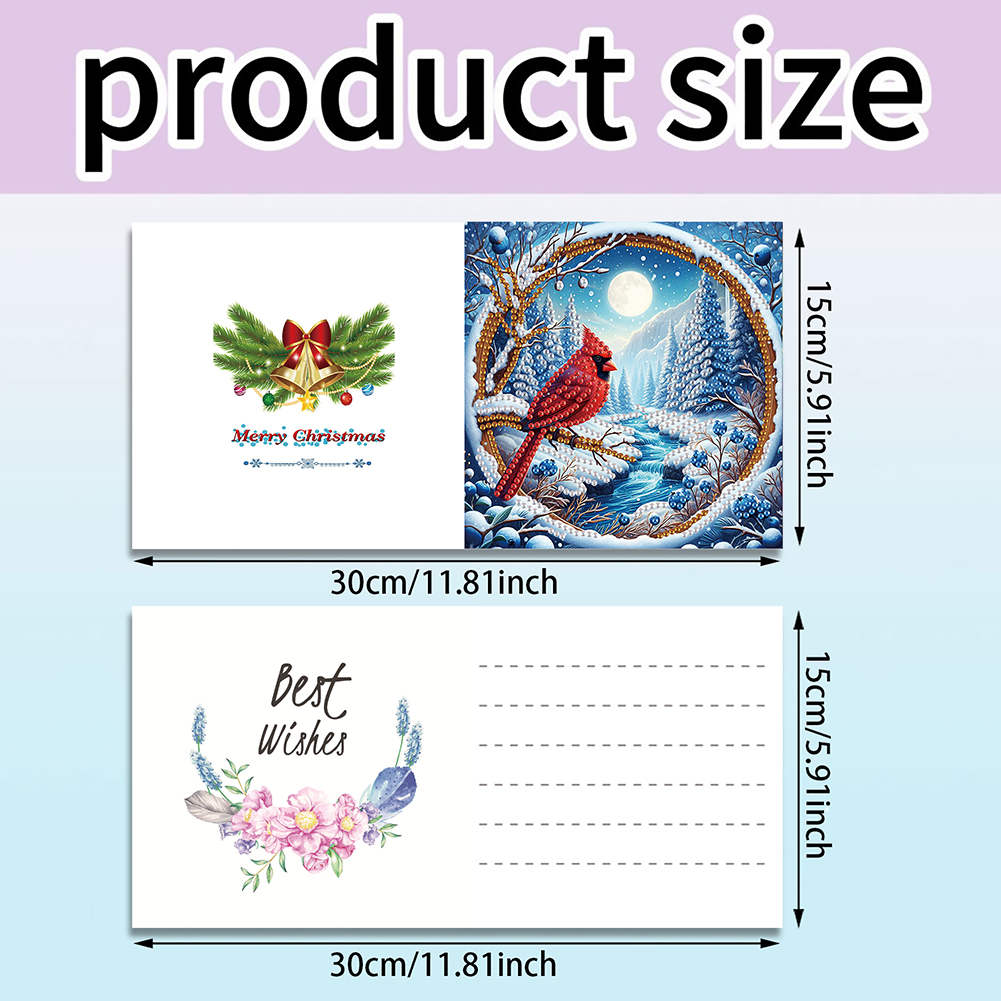 6Pcs DIY Diamond Painting Greeting Card - Christmas