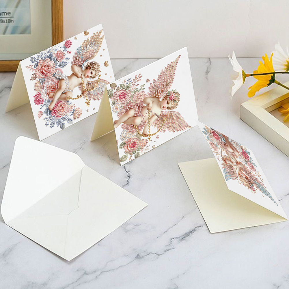6Pcs DIY Diamond Painting Birthday Greeting Card - Cupid Angel