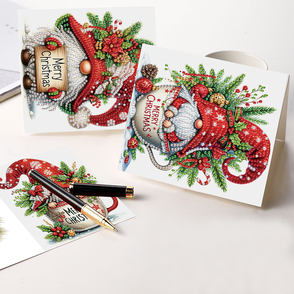 6Pcs DIY Diamond Painting Greeting Card - Christmas Gnome