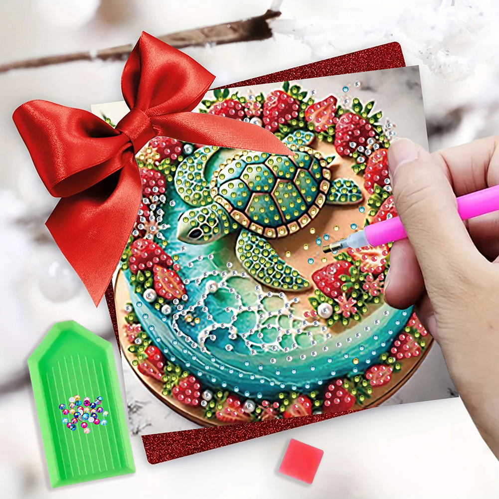 6Pcs DIY Diamond Painting Greeting Card - Turtle