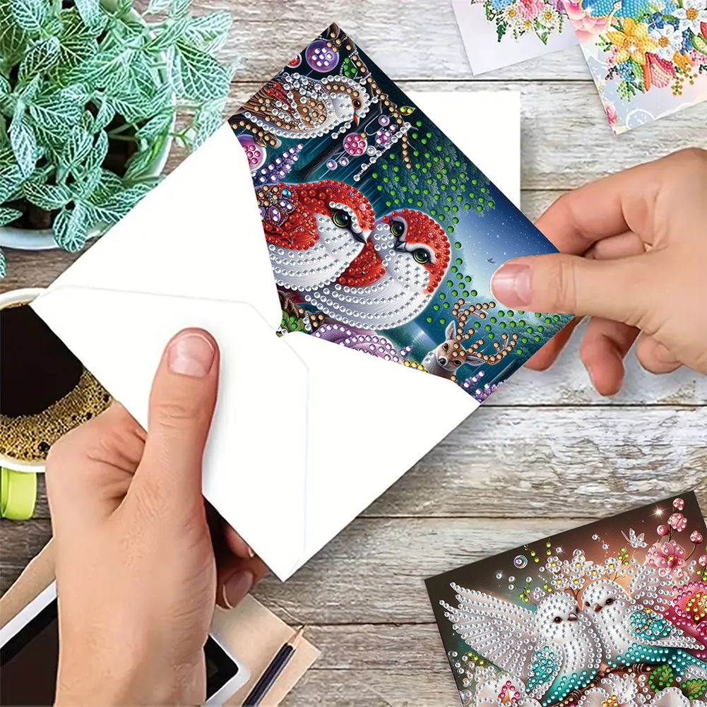 6Pcs DIY Diamond Painting Greeting Card - Bird