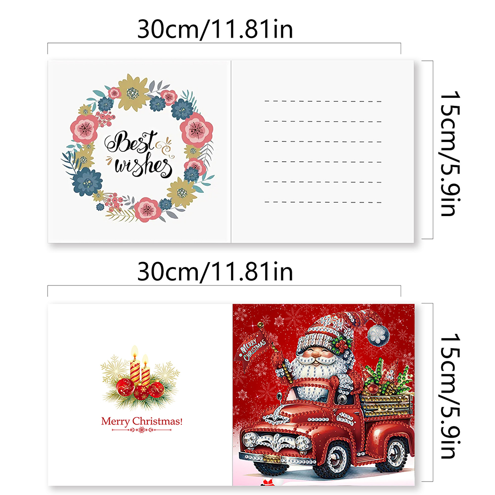 6Pcs DIY Diamond Painting Greeting Card - Christmas Gnome