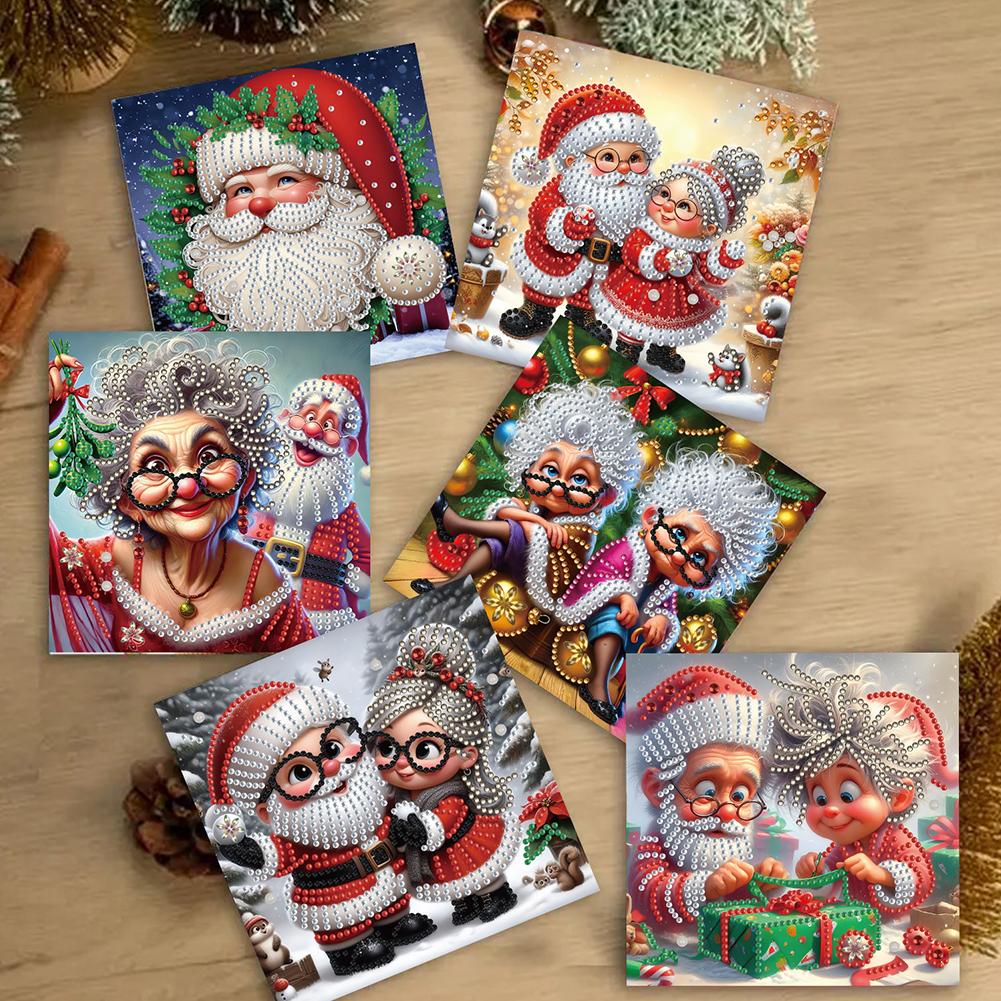 6Pcs DIY Diamond Painting Greeting Card - Christmas