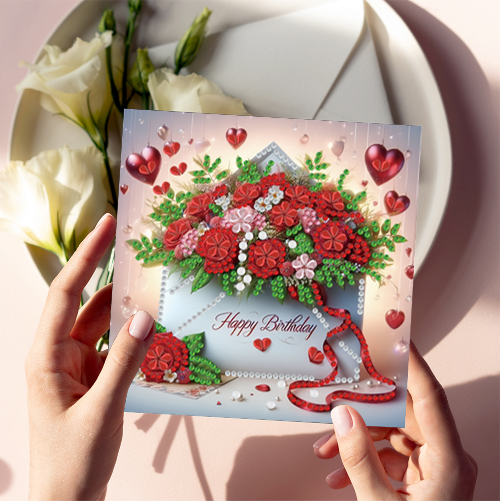 6Pcs DIY Diamond Painting Greeting Card - Birthday