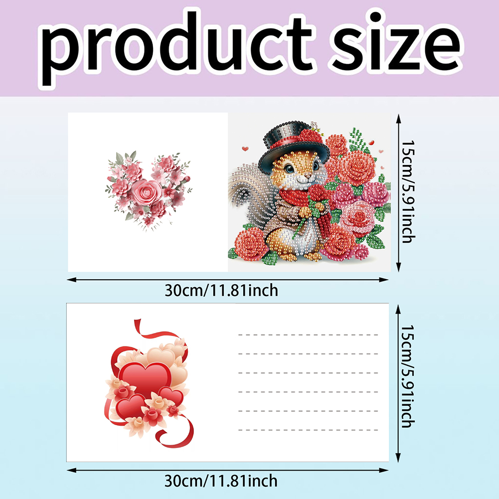 6Pcs DIY Diamond Painting Greeting Card - Animals