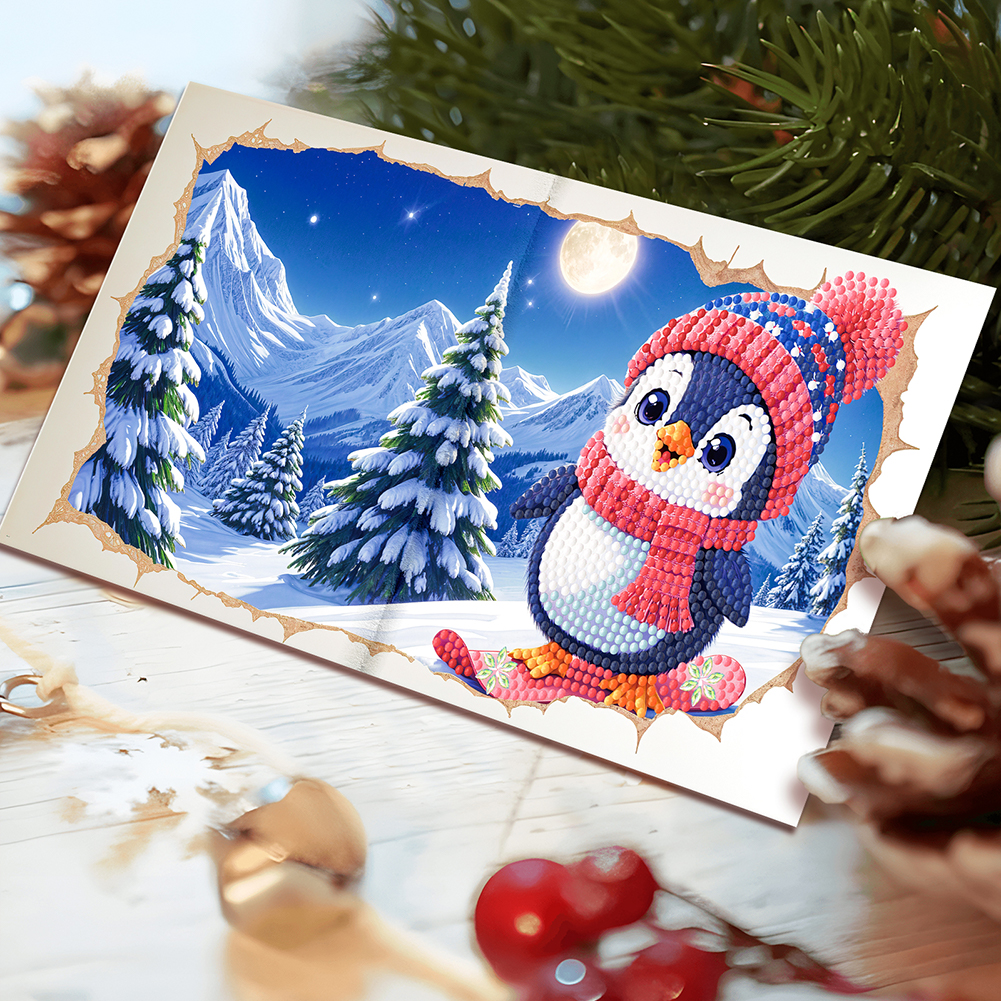 12Pcs DIY Diamond Painting Greeting Card - Christmas