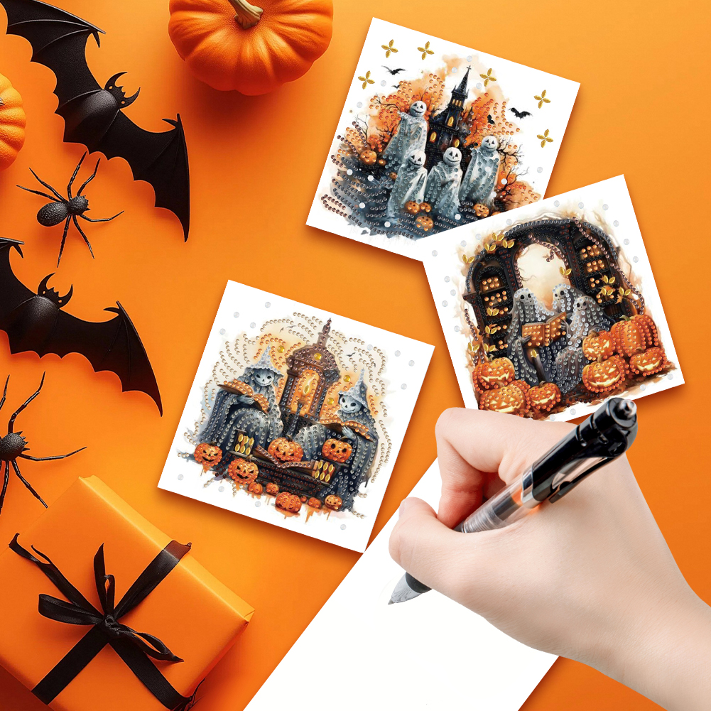 6Pcs DIY Diamond Painting Greeting Card - Halloween