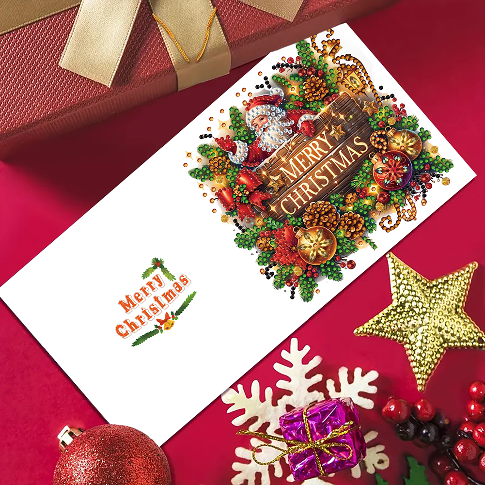 6Pcs DIY Diamond Painting Greeting Card - Merry Christmas