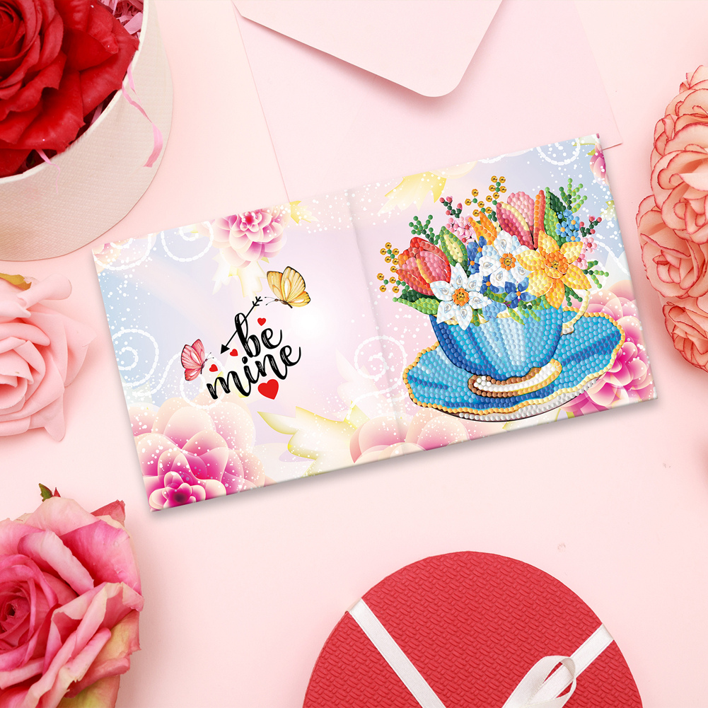 8pcs DIY Diamond Painting Greeting Cards Thanks Mosaic Postcards