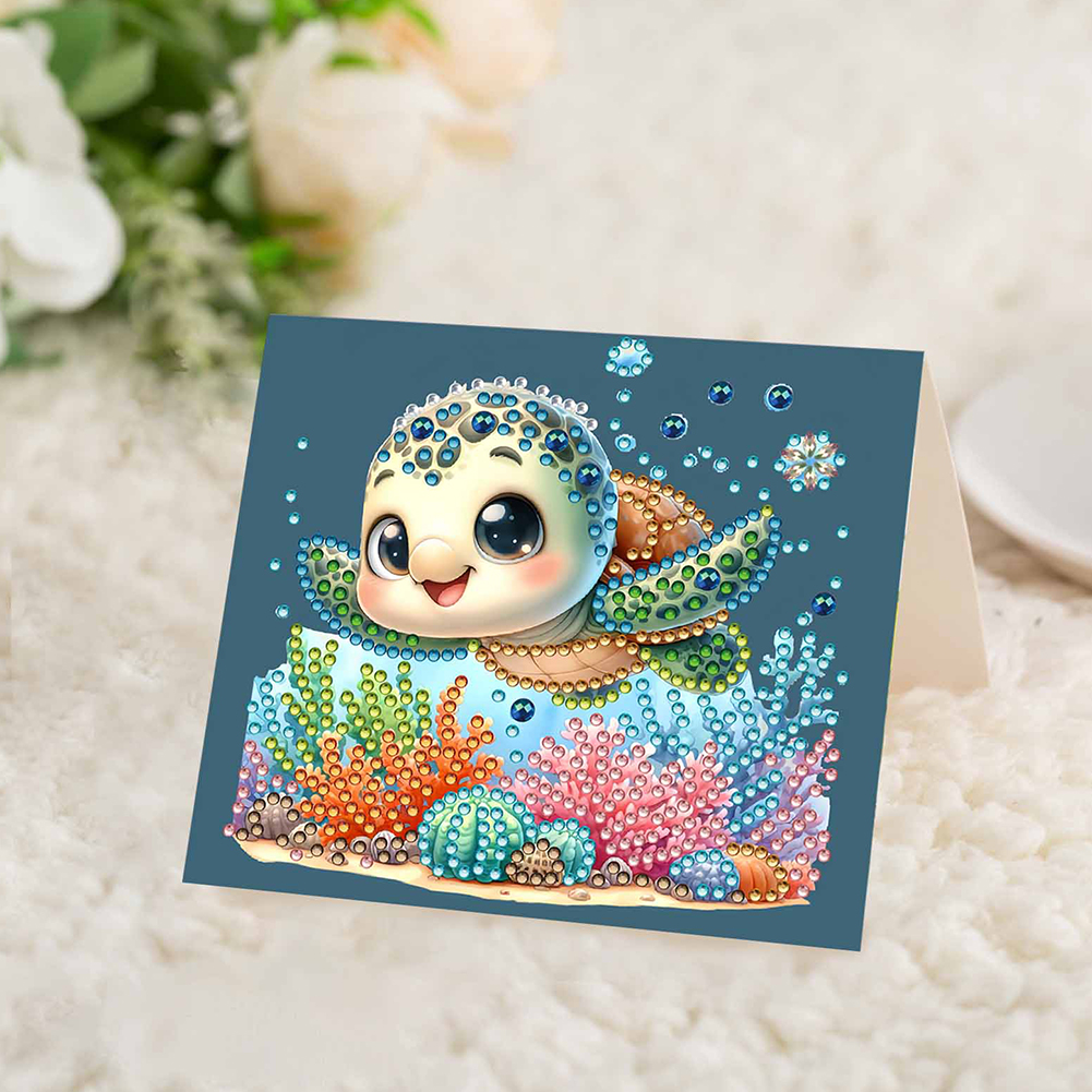 10Pcs DIY Diamond Painting Greeting Card - Animals