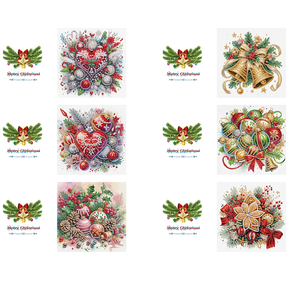 6Pcs DIY Diamond Painting Greeting Card - Christmas