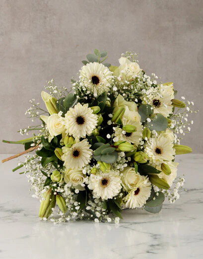 With Sympathy Lilies and Roses Arrangement