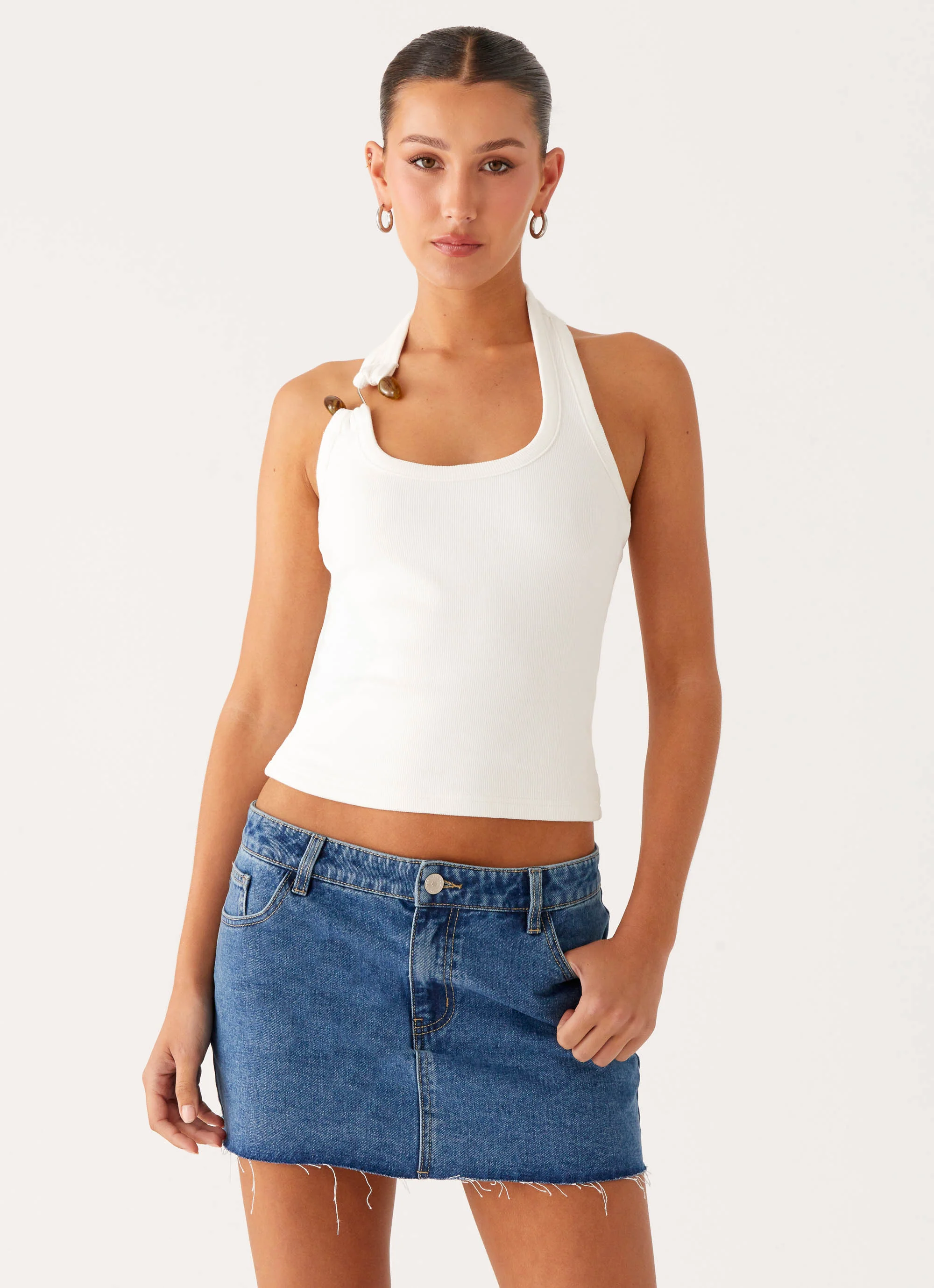 Kamen Low Rise Mini Skirt - Indigo Denim