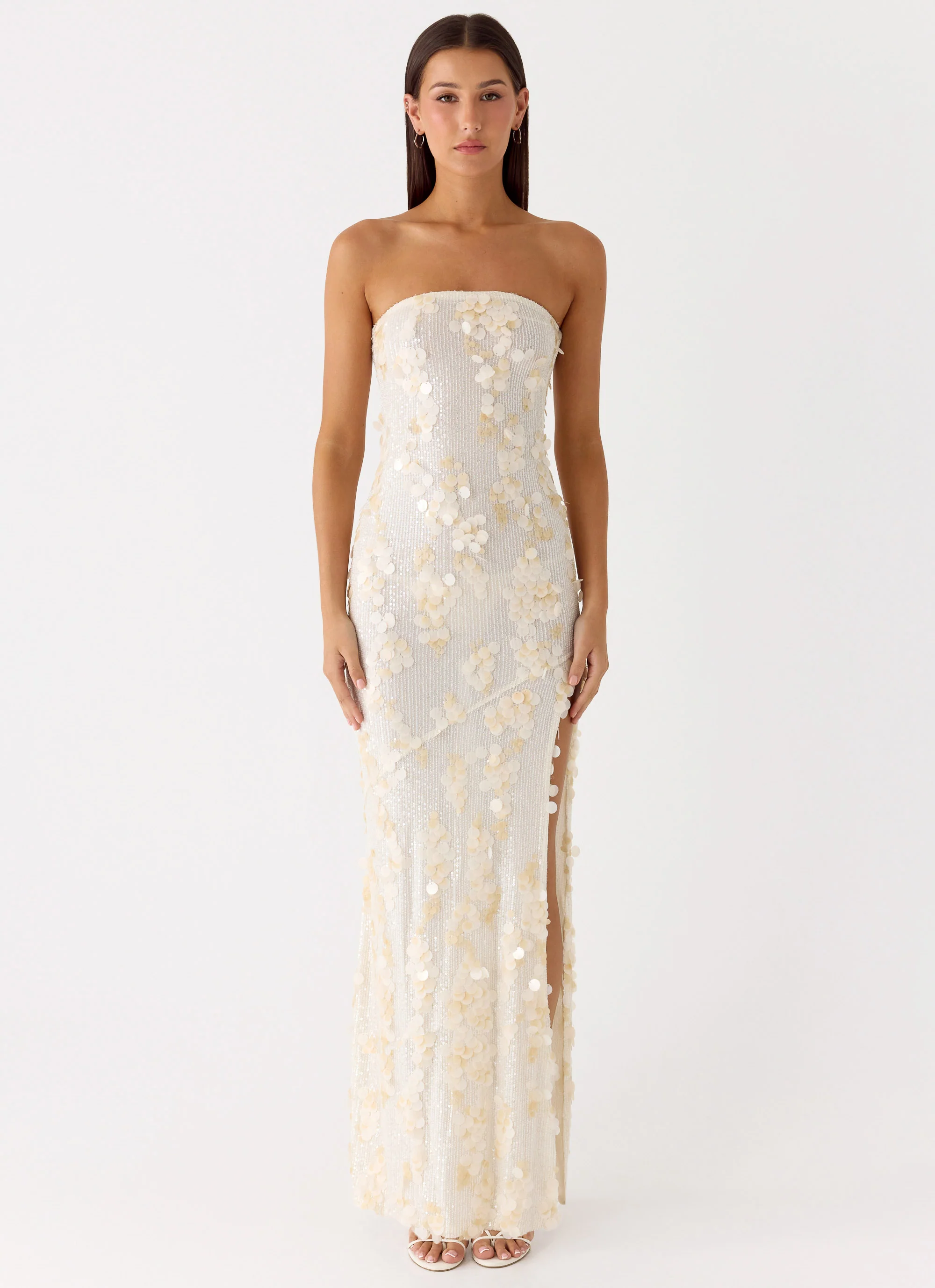 Minni Sequin Maxi Dress - Ivory