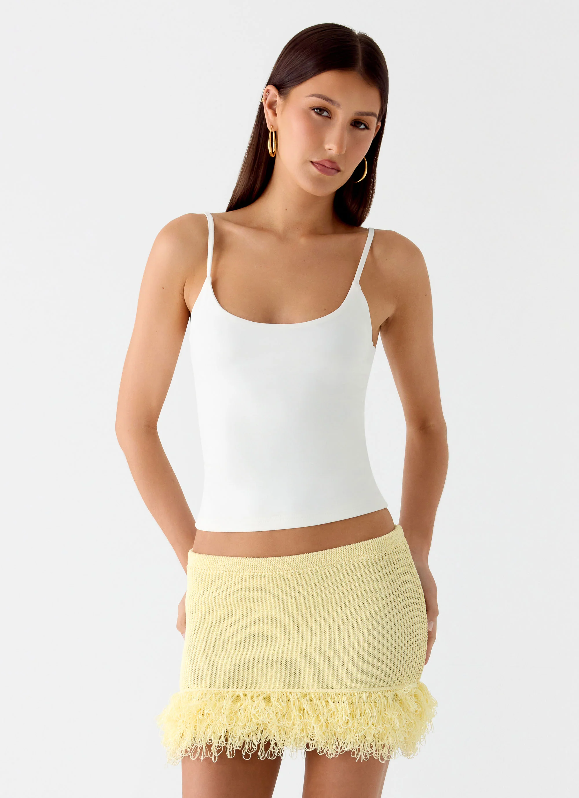 Elyssa Knit Mini Skirt - Lemon