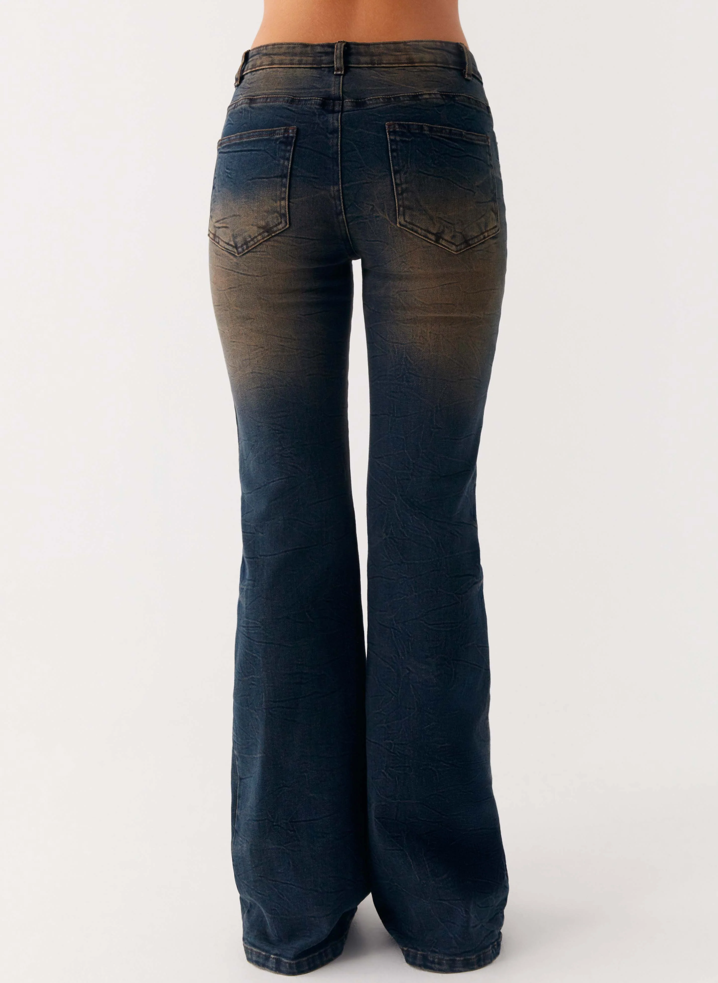 Oregon Flared Jeans - Dirty Black Wash