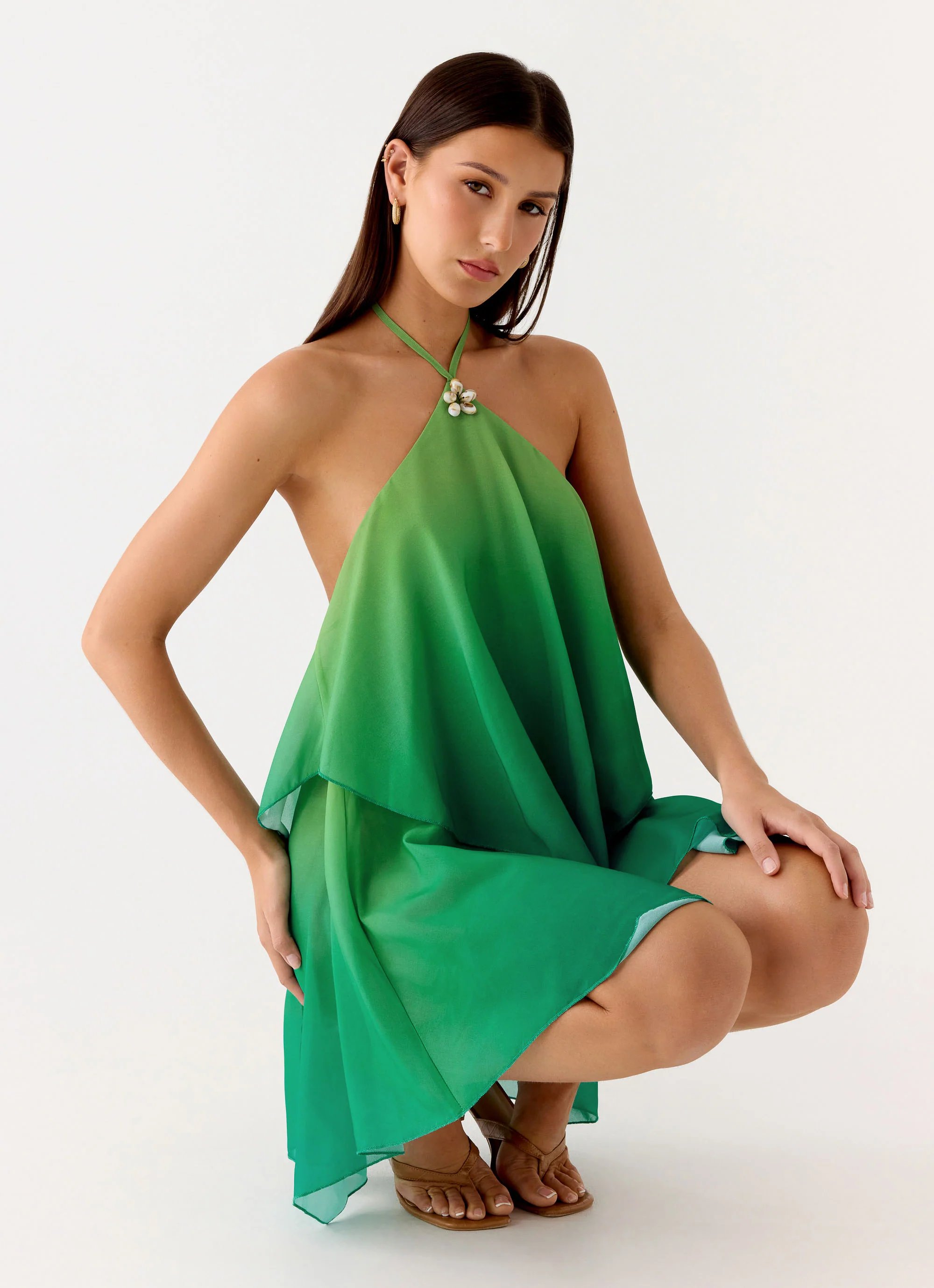 Twin Flame Mini Dress - Green Gradient
