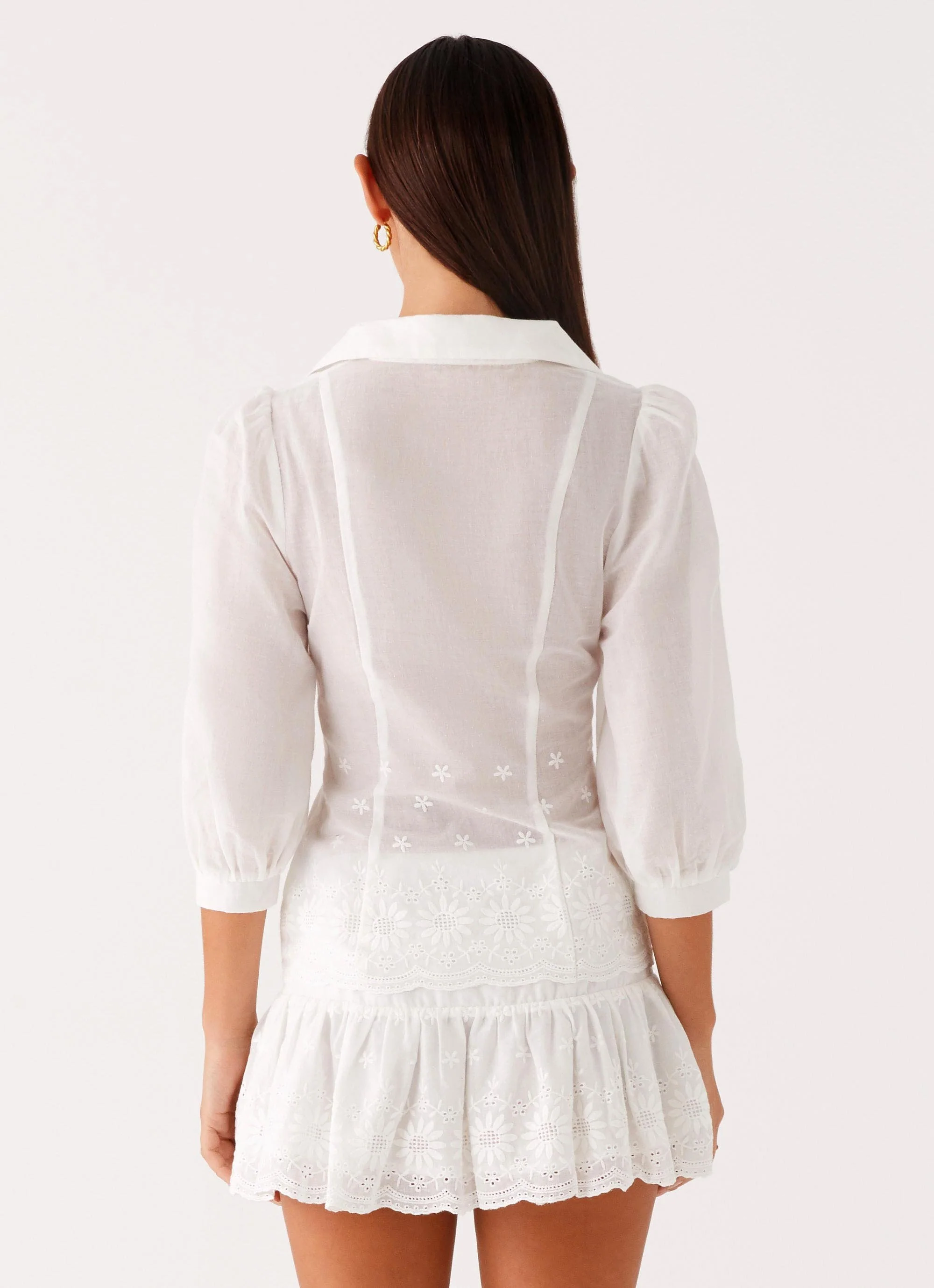 Frida Broderie Top - White