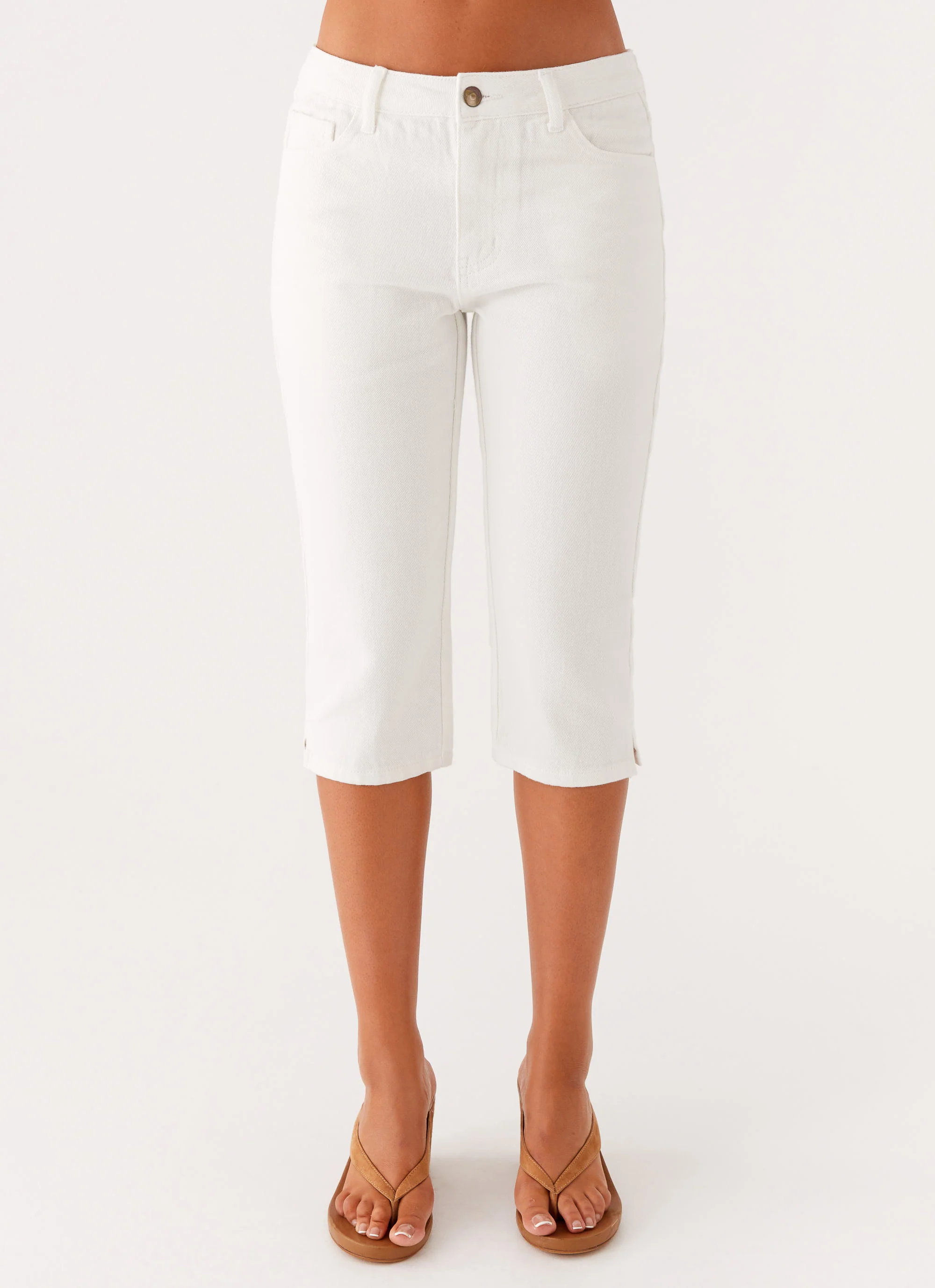 Rocco Denim Capri Pants - Off White