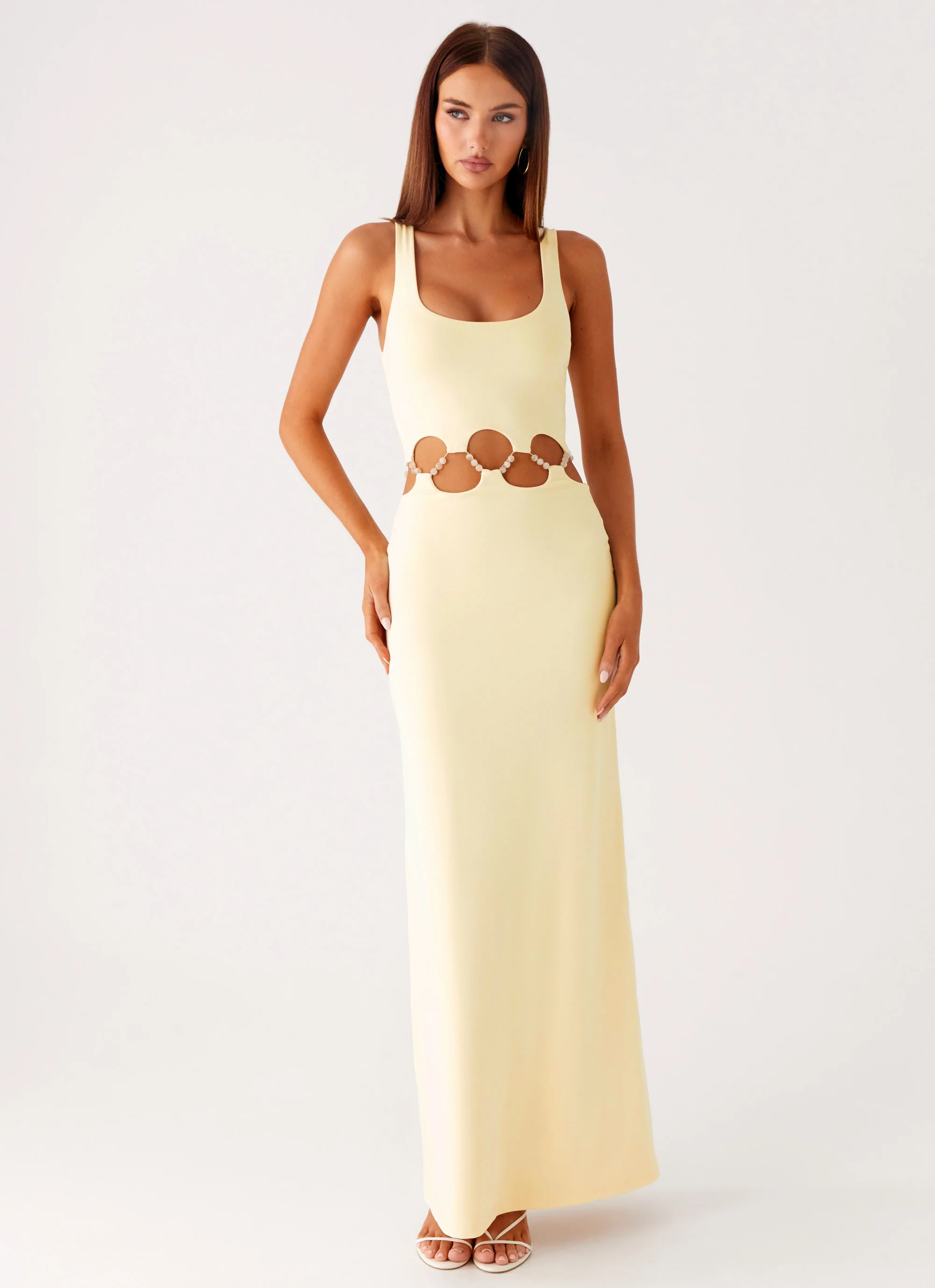 Dreamboat Beaded Maxi Dress - Yellow