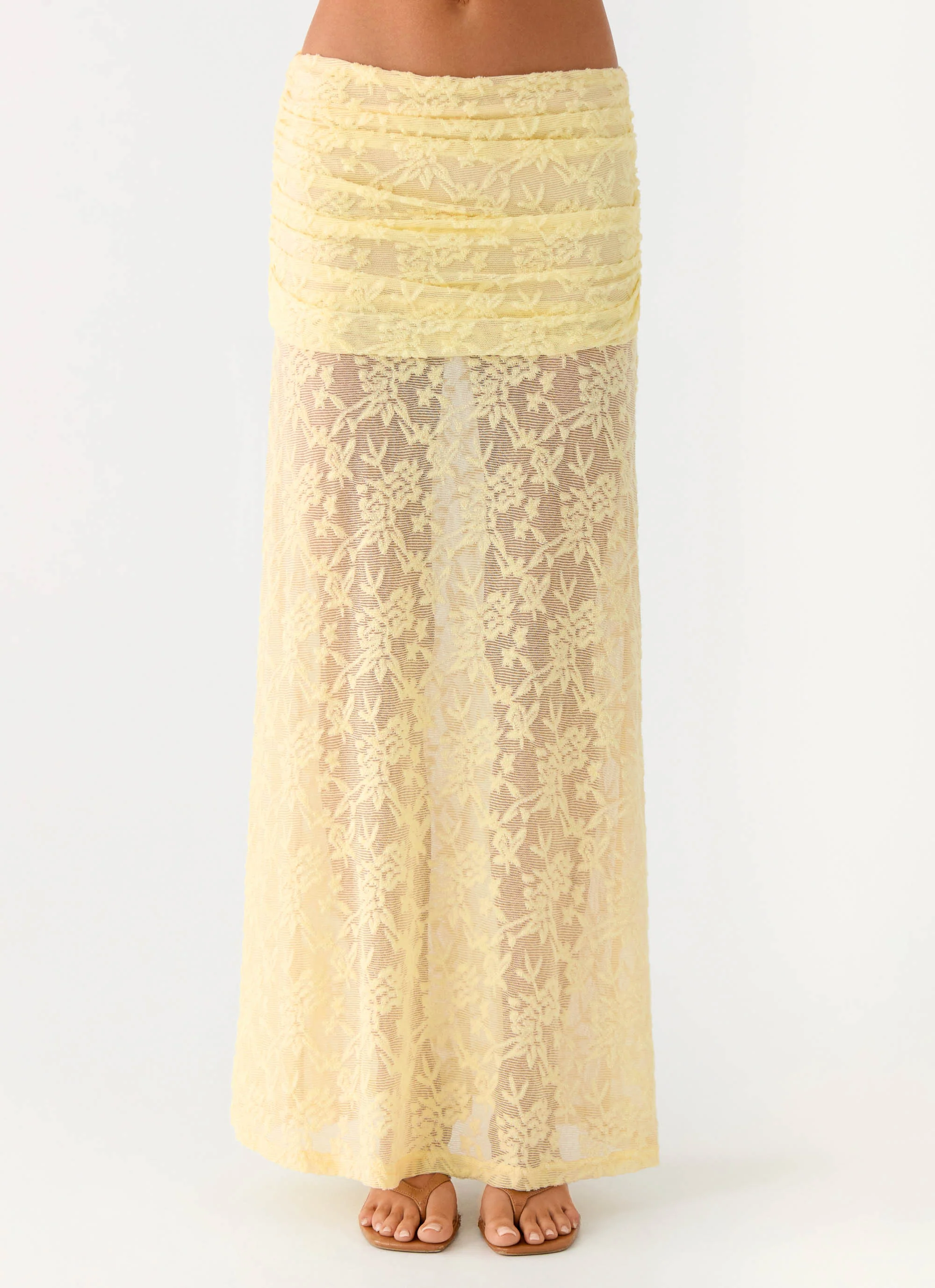 Farruko Jacquard Maxi Skirt - Butter