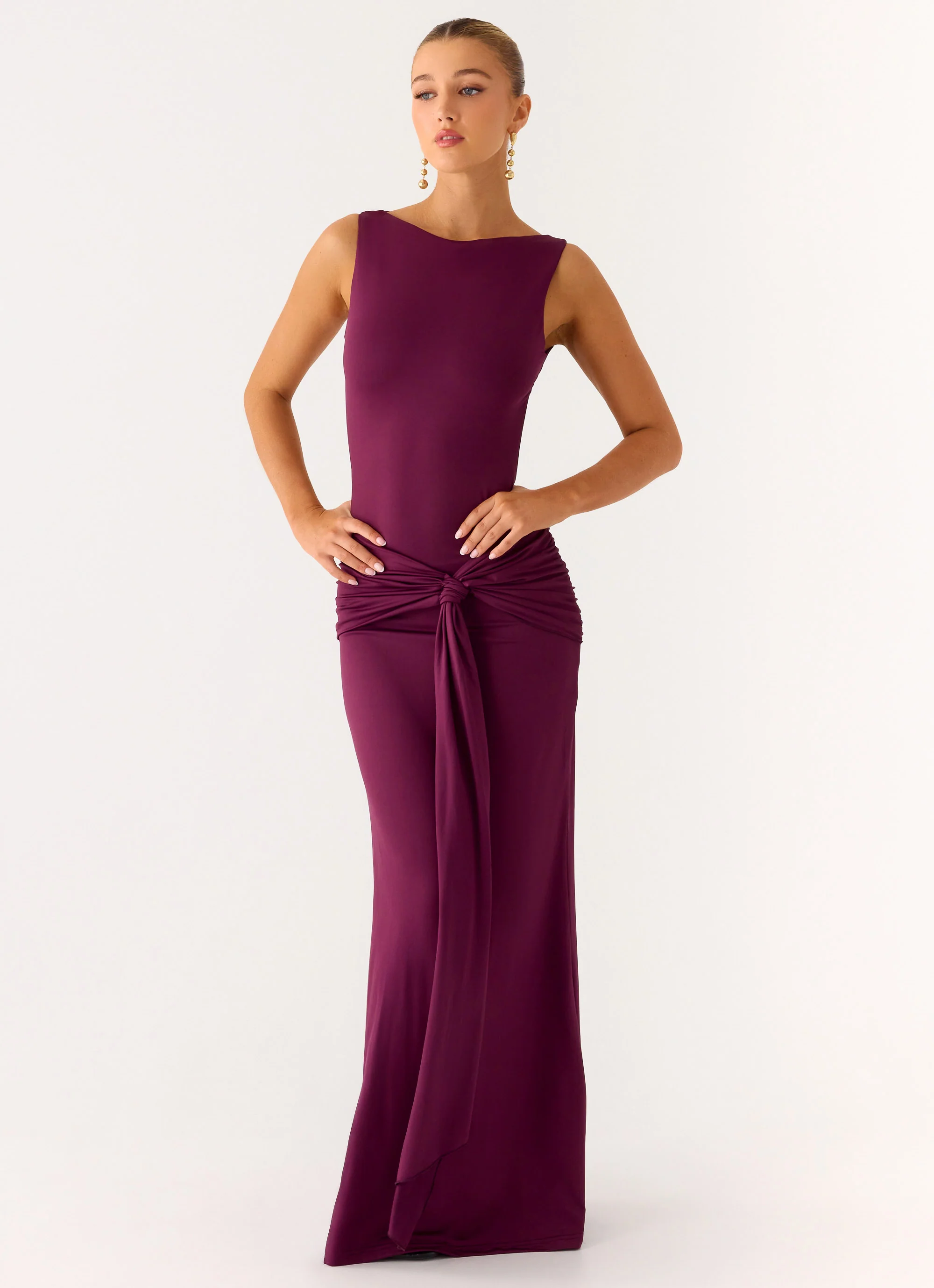 Fault Line Maxi Dress - Plum