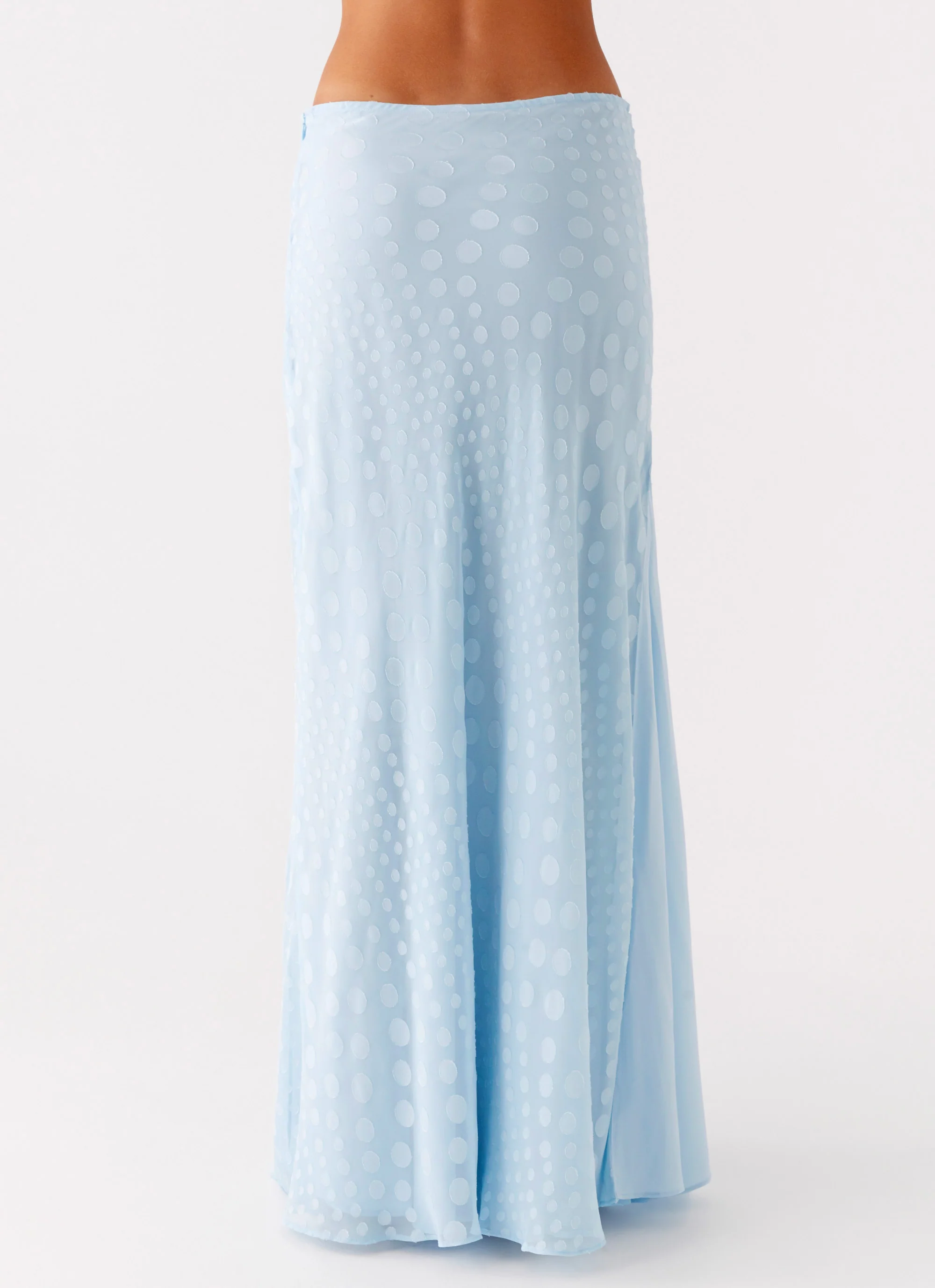 Mena Chiffon Spot Maxi Skirt - Blue