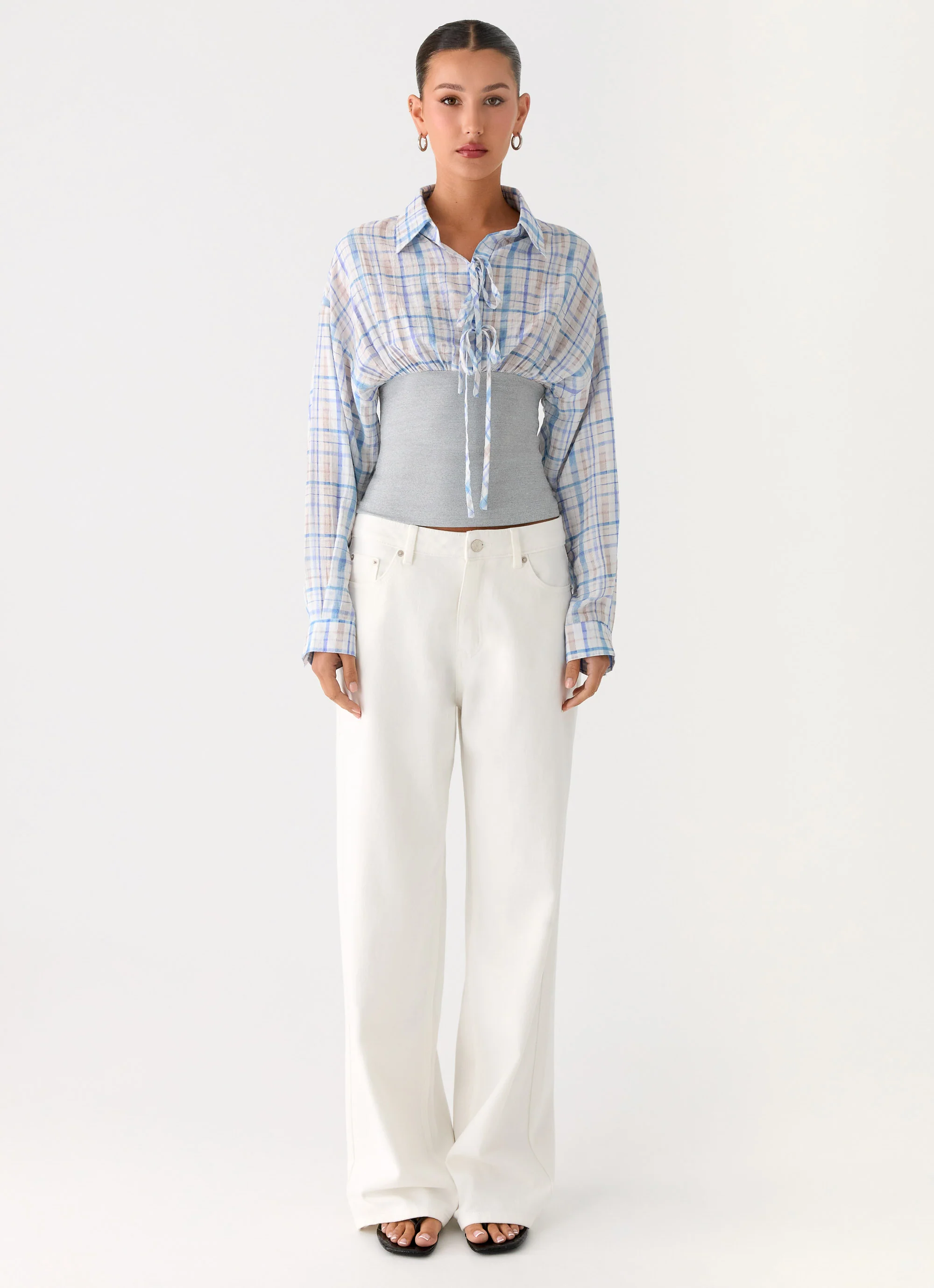 Accelerate Waistband Shirt - Blue Check