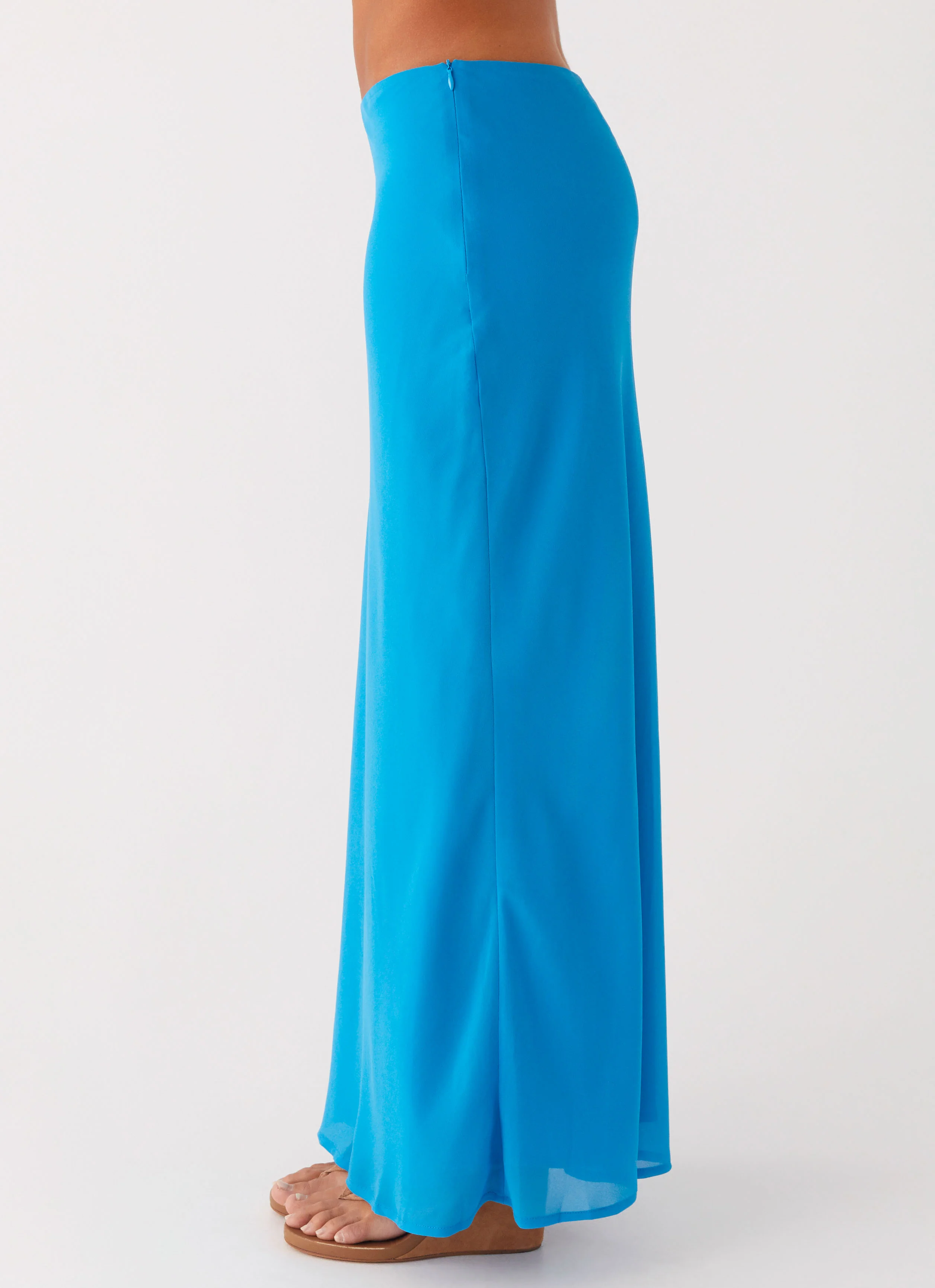 Another Life Chiffon Maxi Skirt - Turquoise