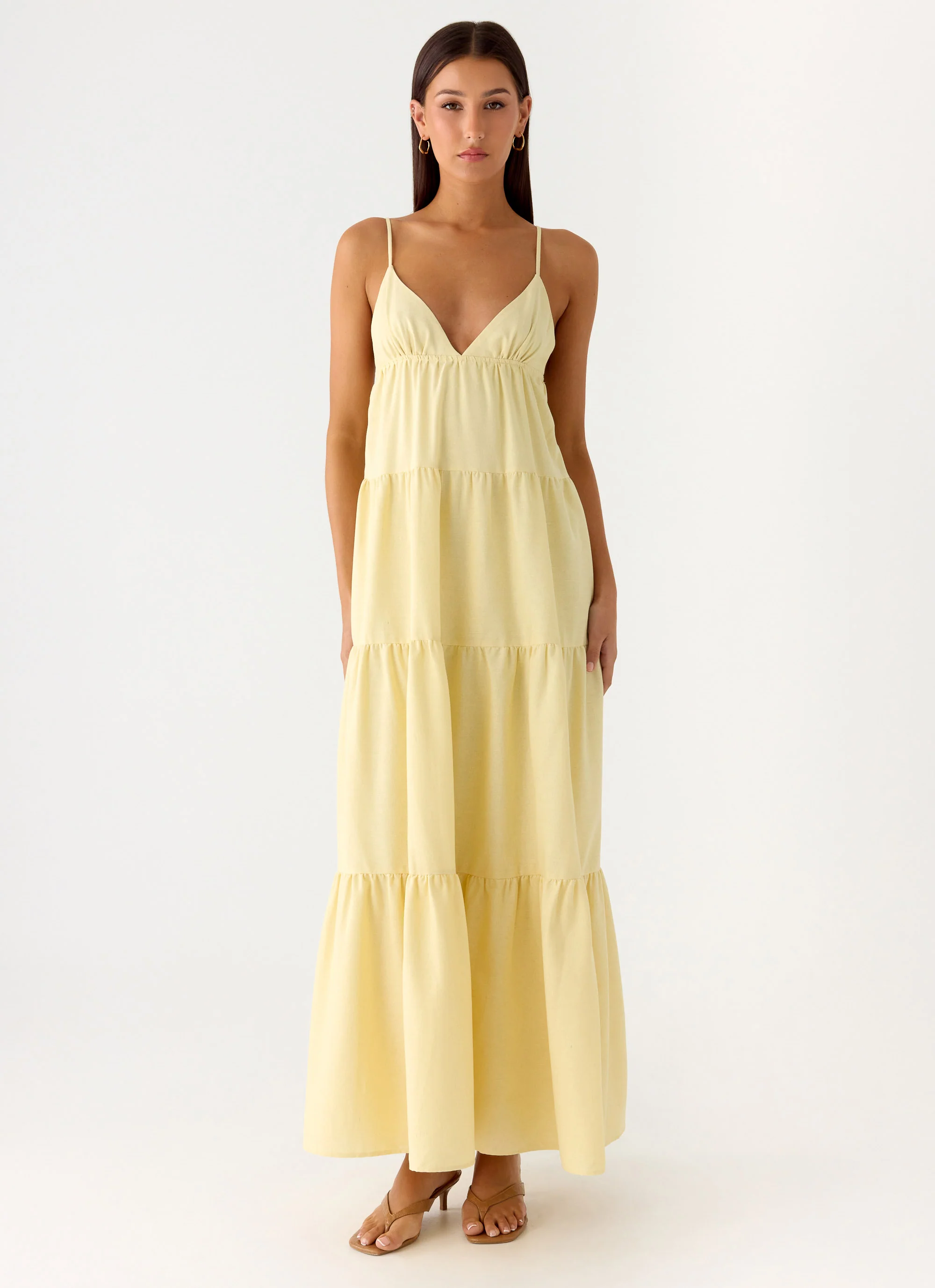 Lotty Linen Maxi Dress - Yellow