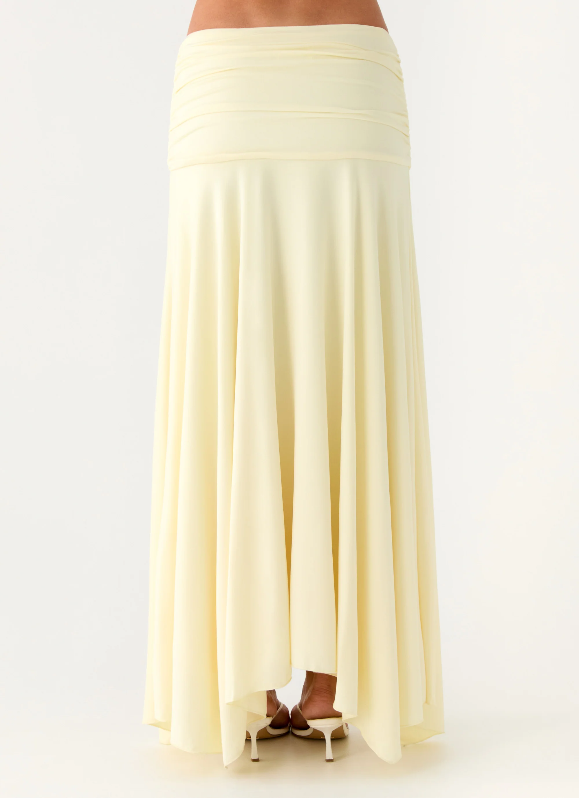 Liana Ruched Maxi Skirt - Yellow