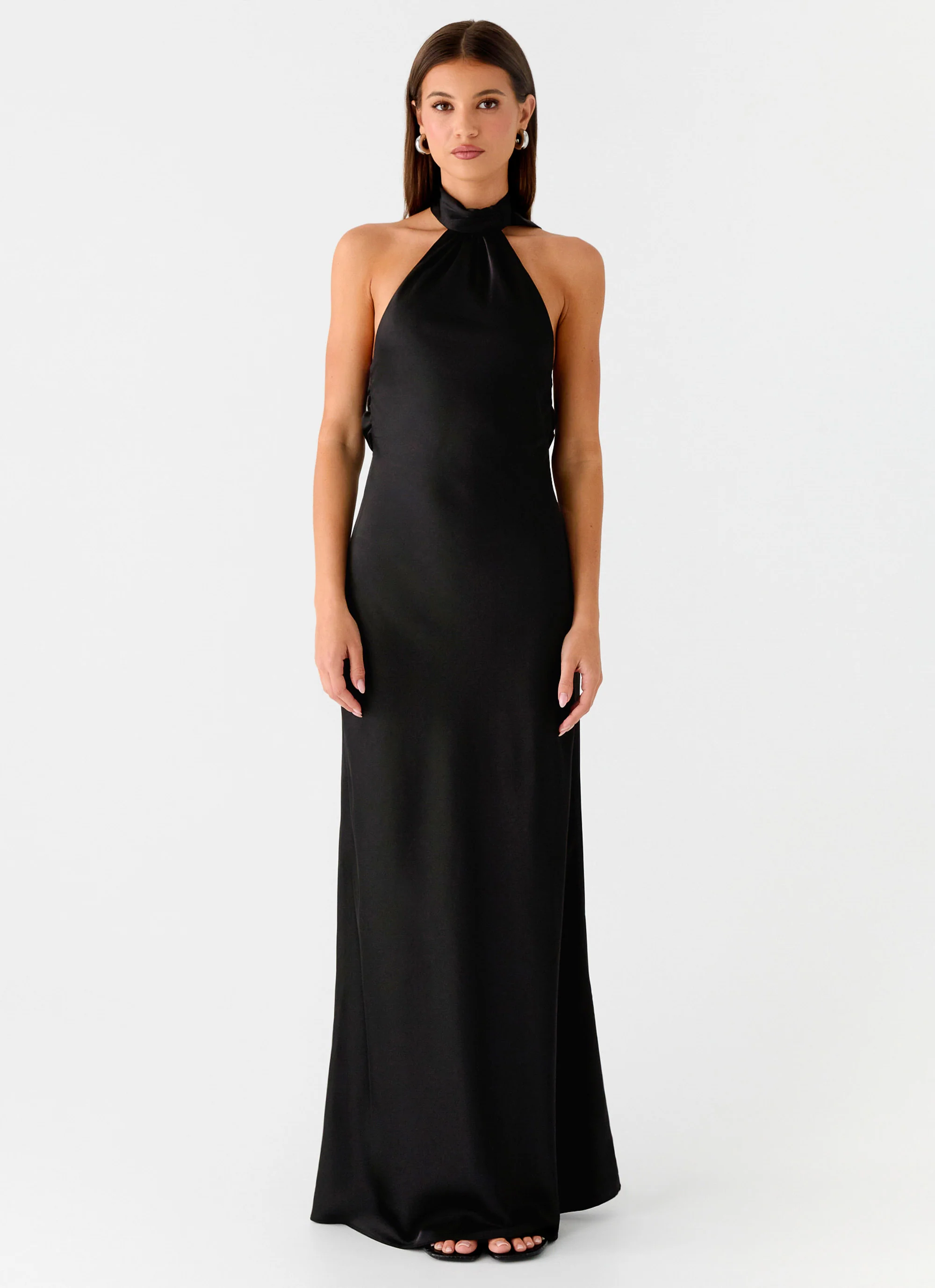 Keena Scarf Maxi Dress - Black