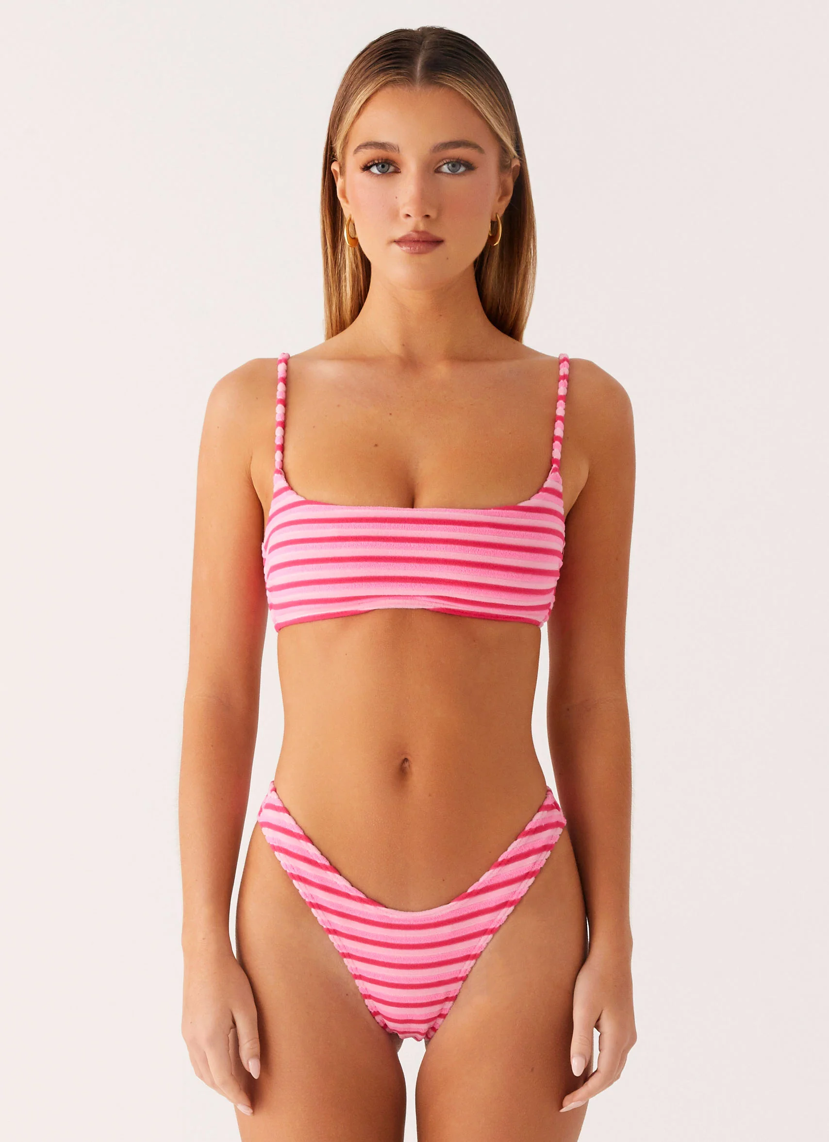 Mauritius Bikini Top - Pink Stripe