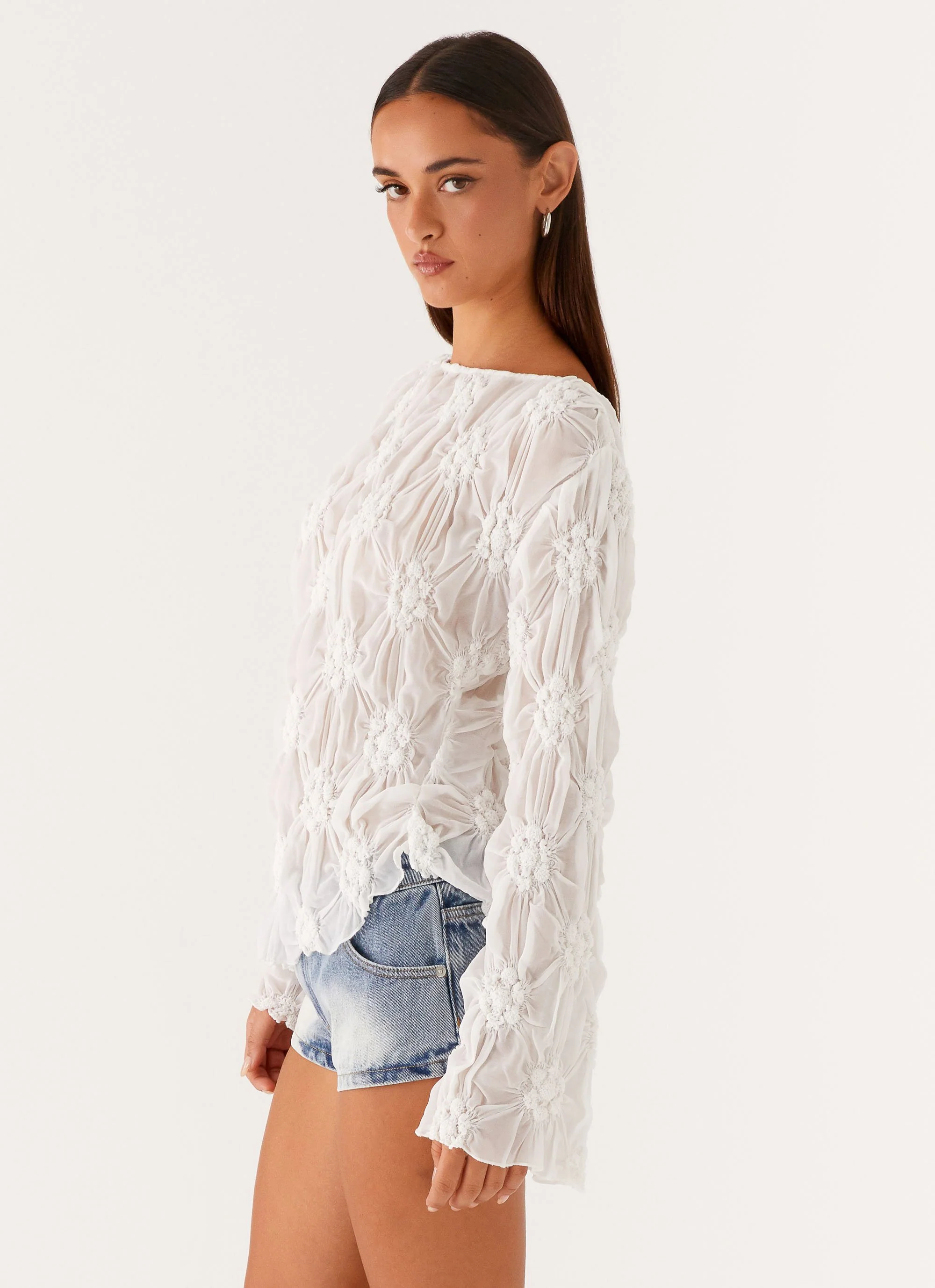Mia Long Sleeve Top - Ivory