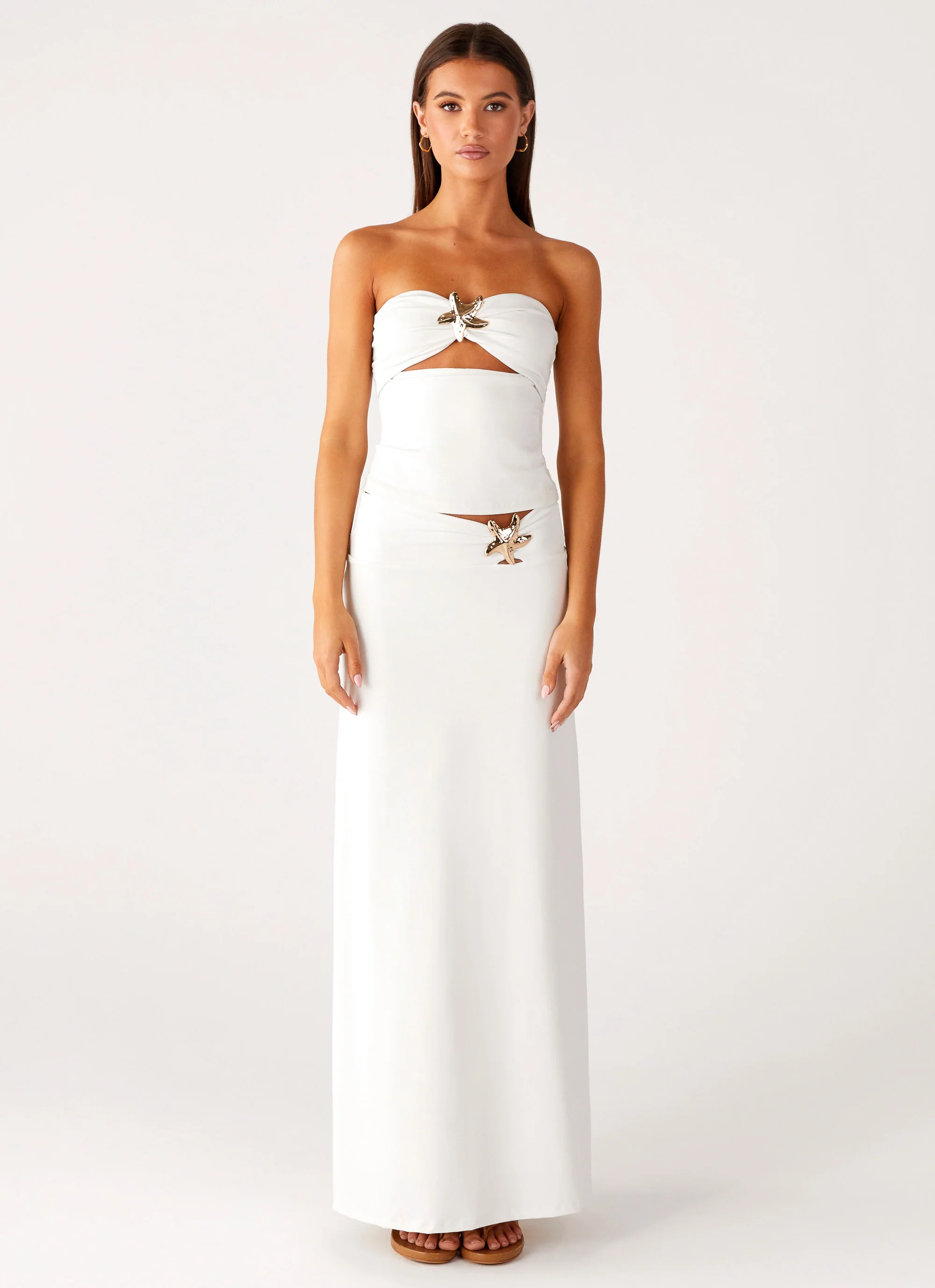 Shoreline Glow Maxi Skirt - Off White