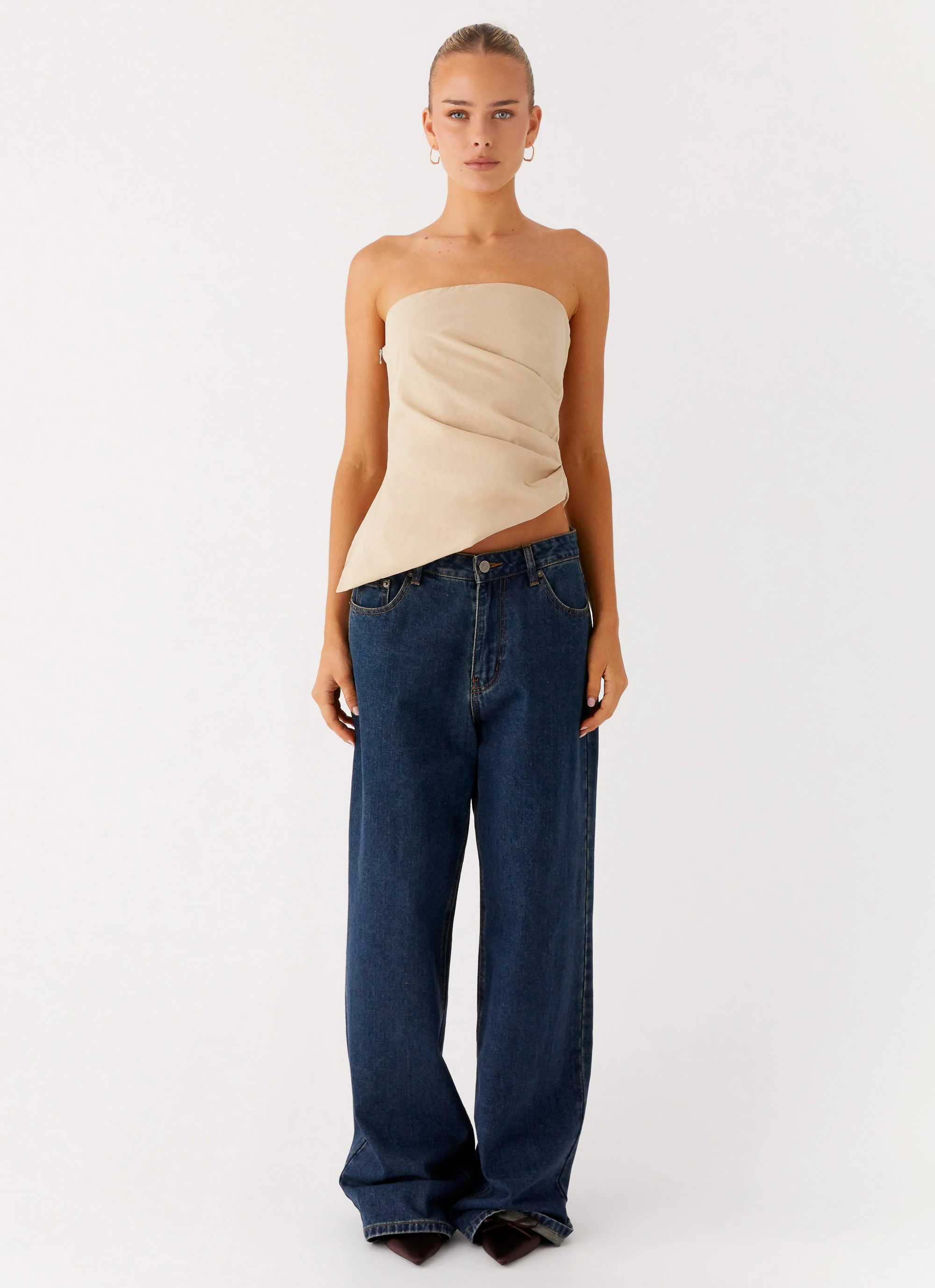 Briana Strapless Top - Tan