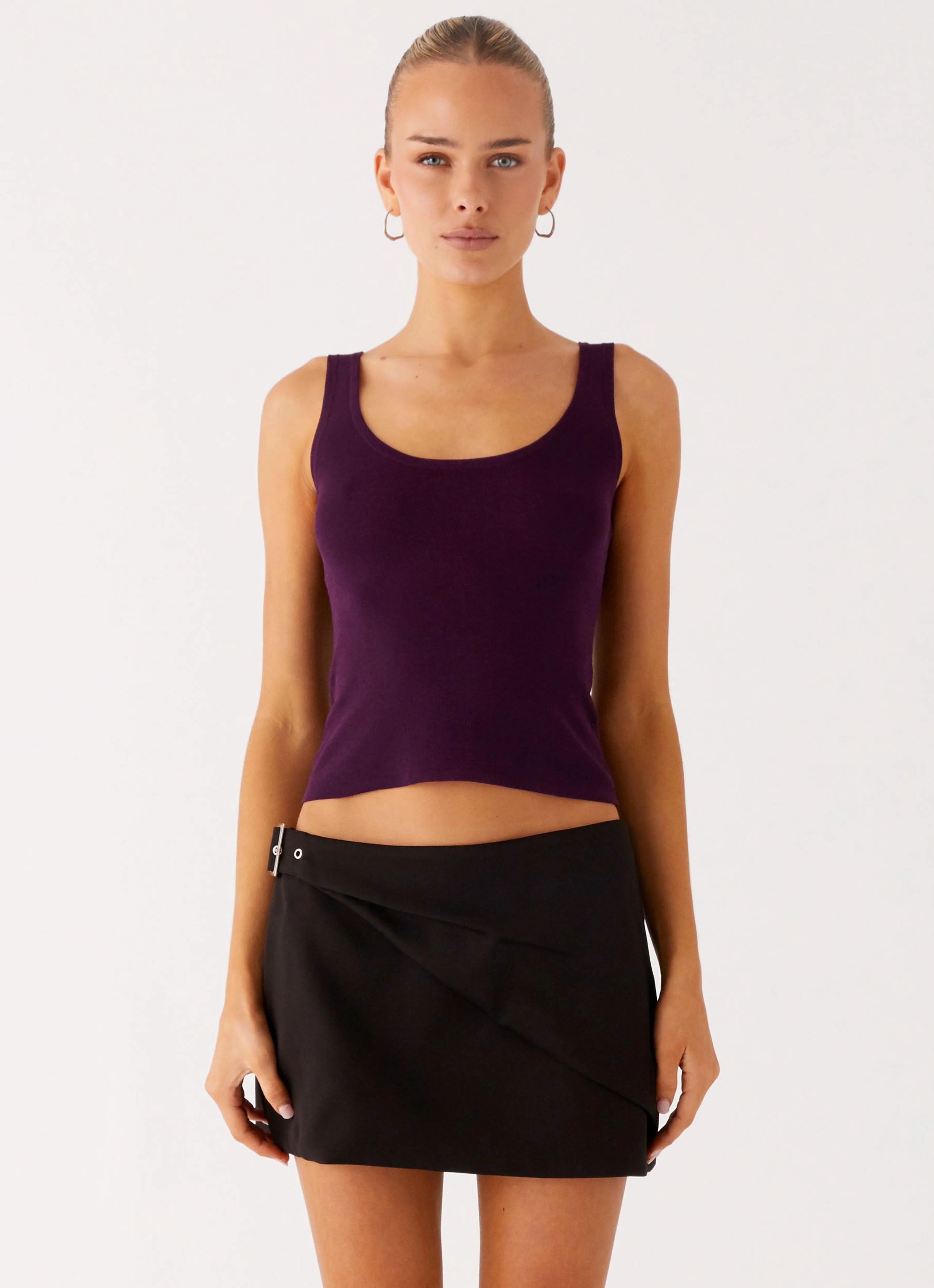 No Signal Knit Top - Plum