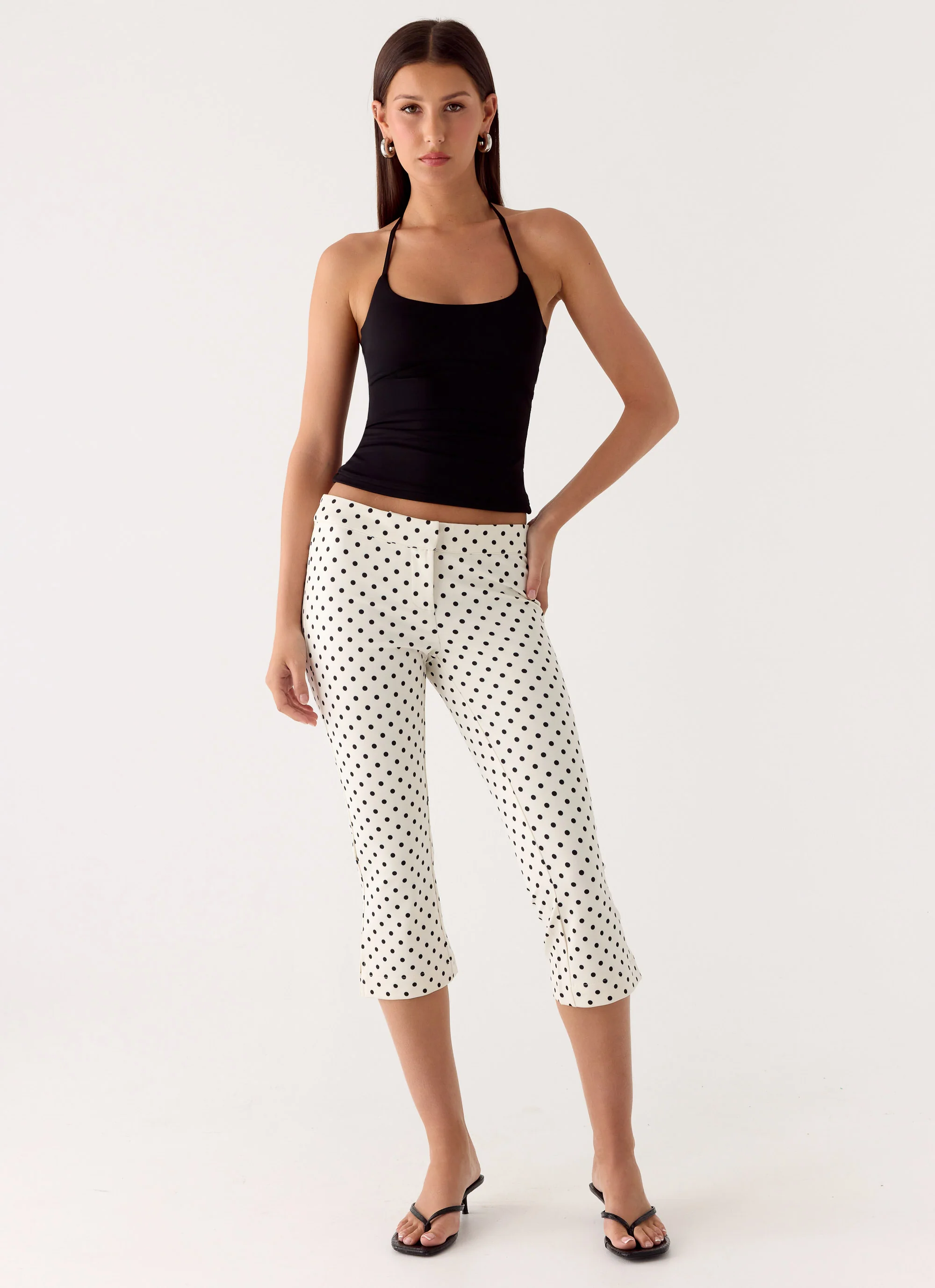 Rue Capri Pants - White Polkadot