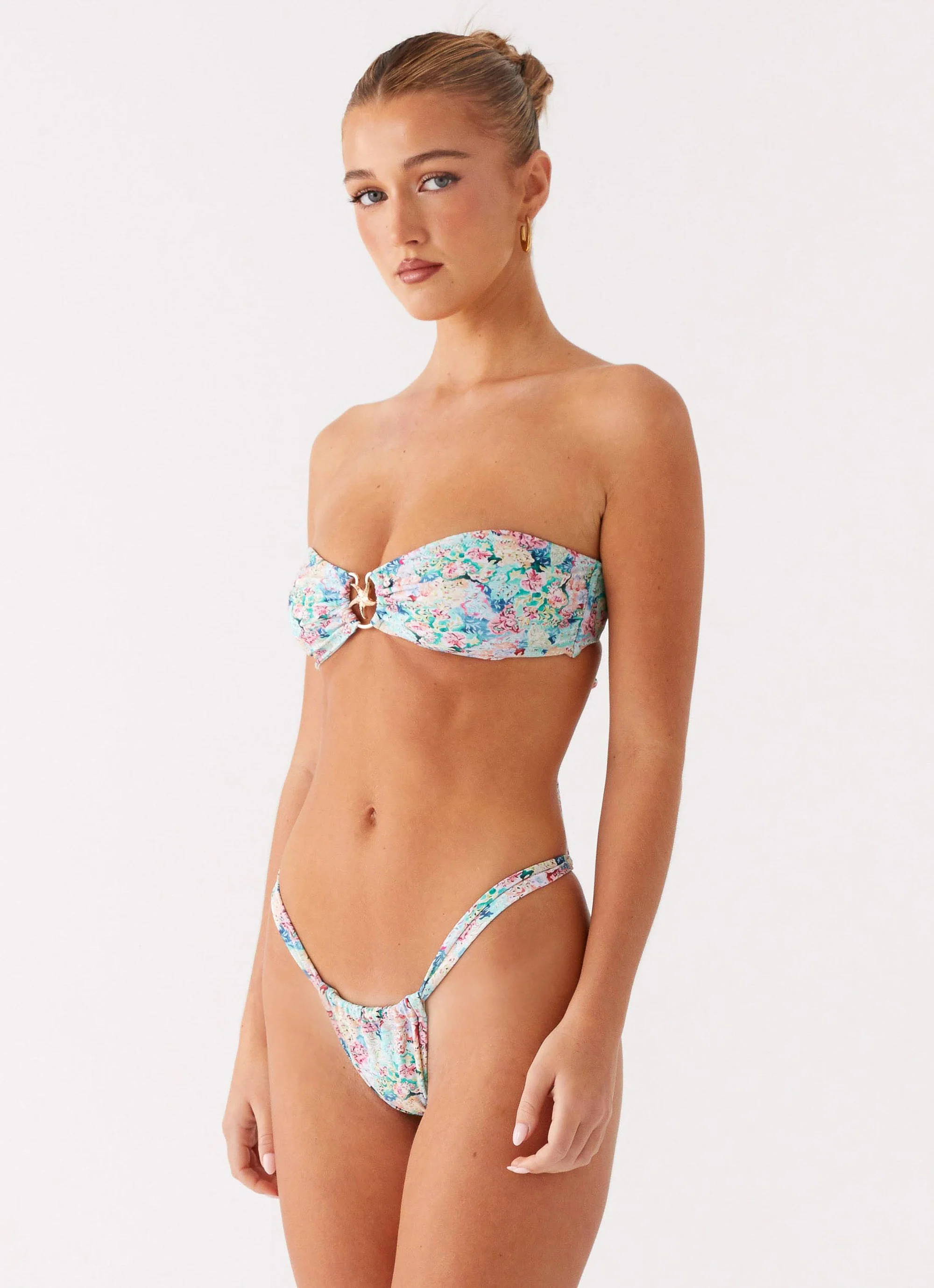 Lory Strapless Bikini Top - Santorini Floral