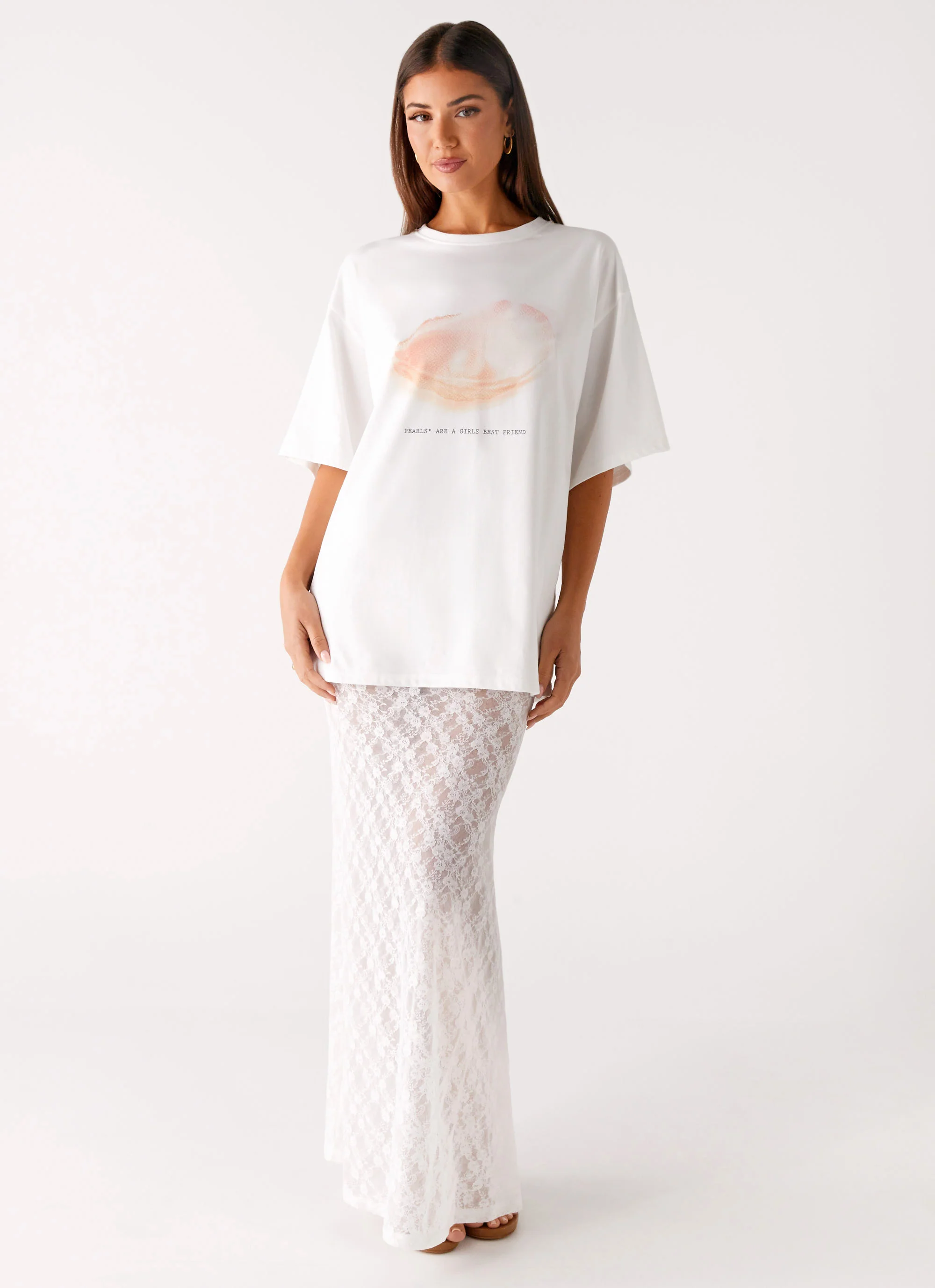 Pearl Oversized Tee - White