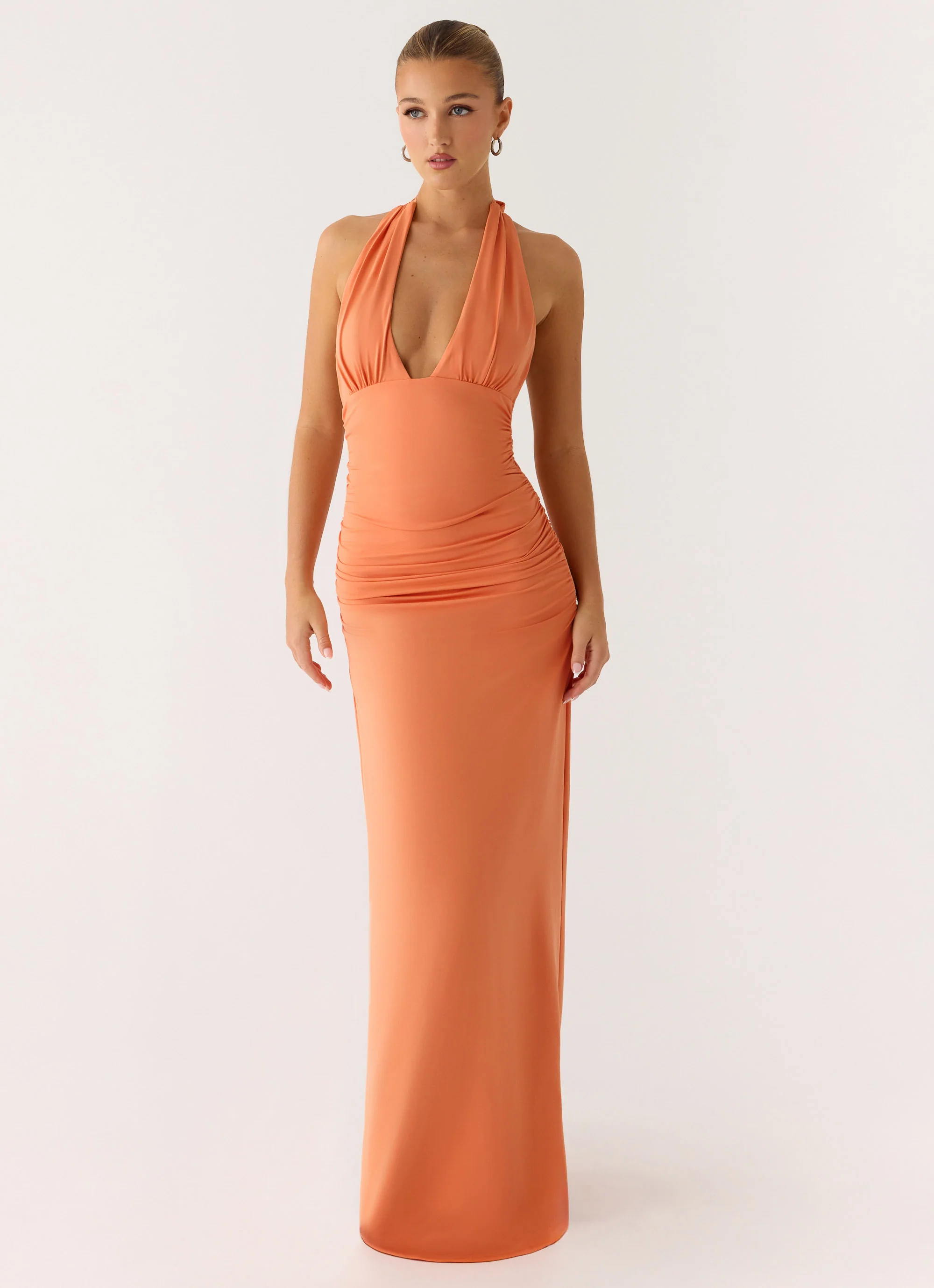 Ilaria Halter Maxi Dress - Apricot