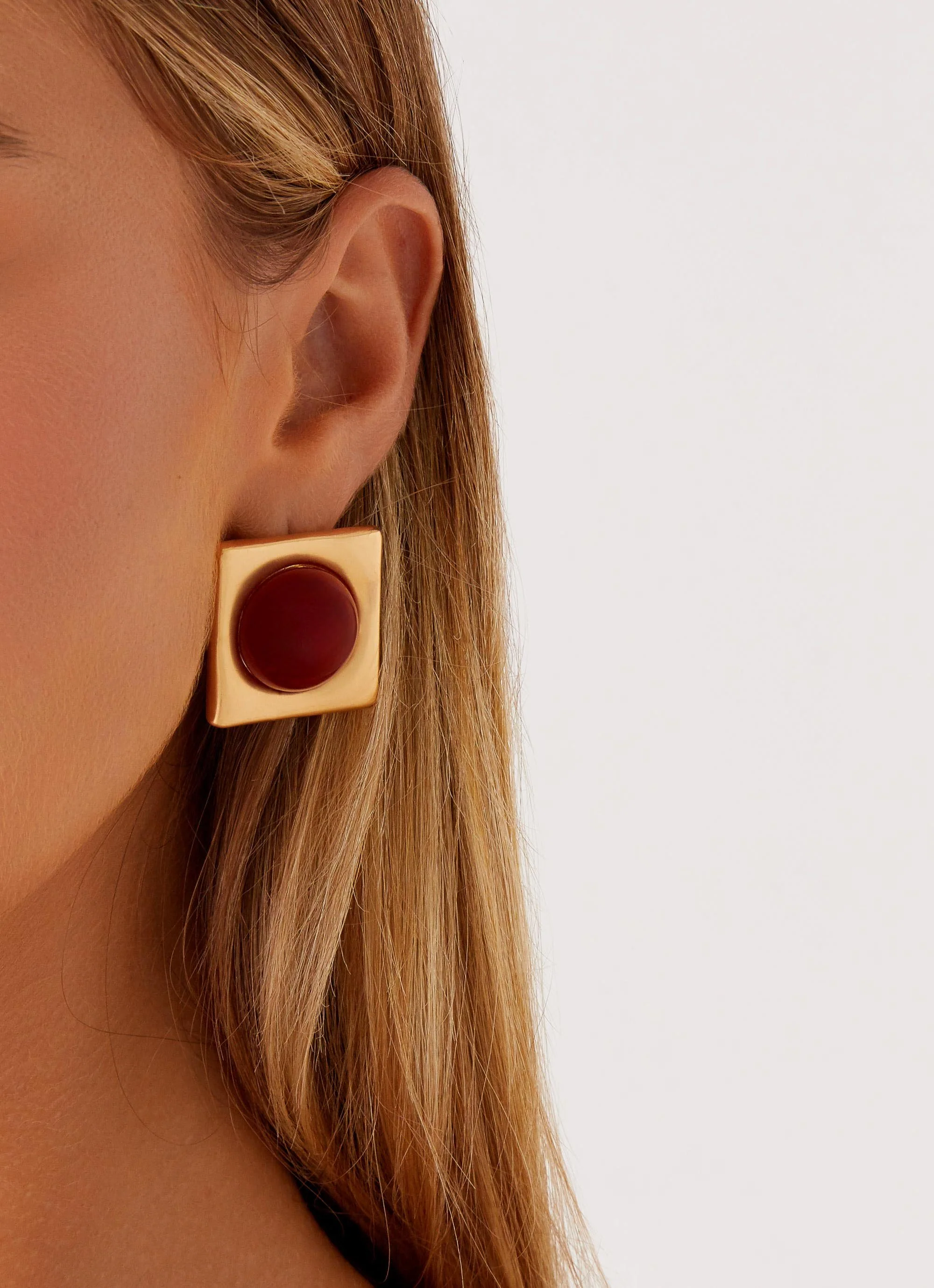 Romelle Earrings - Gold/Red