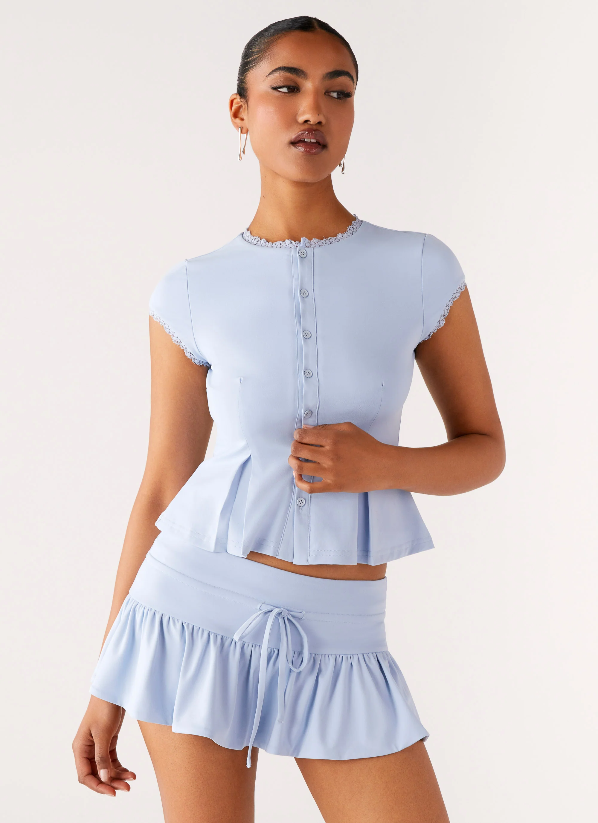 Landon Button Up Top - Blue