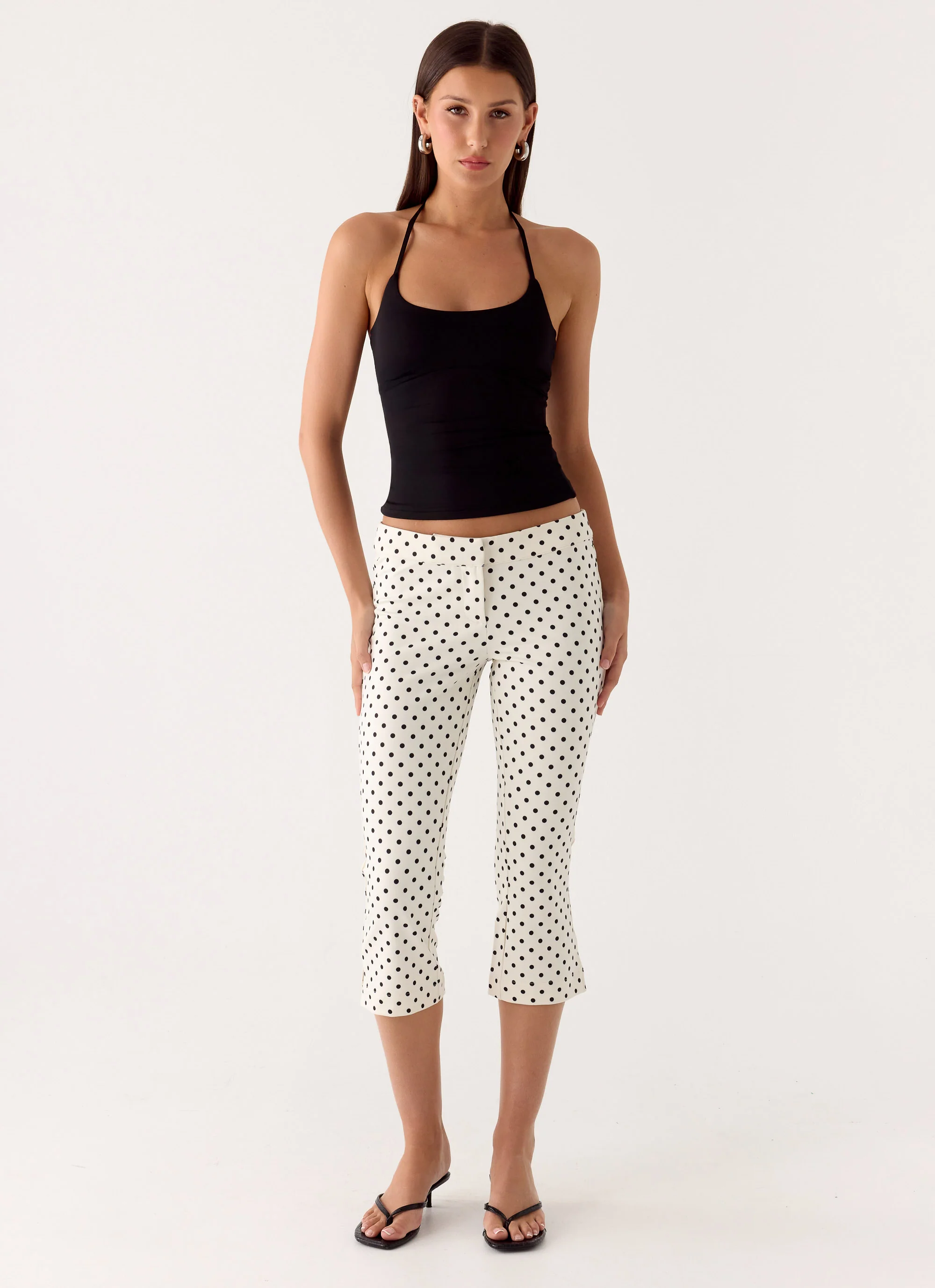 Rue Capri Pants - White Polkadot