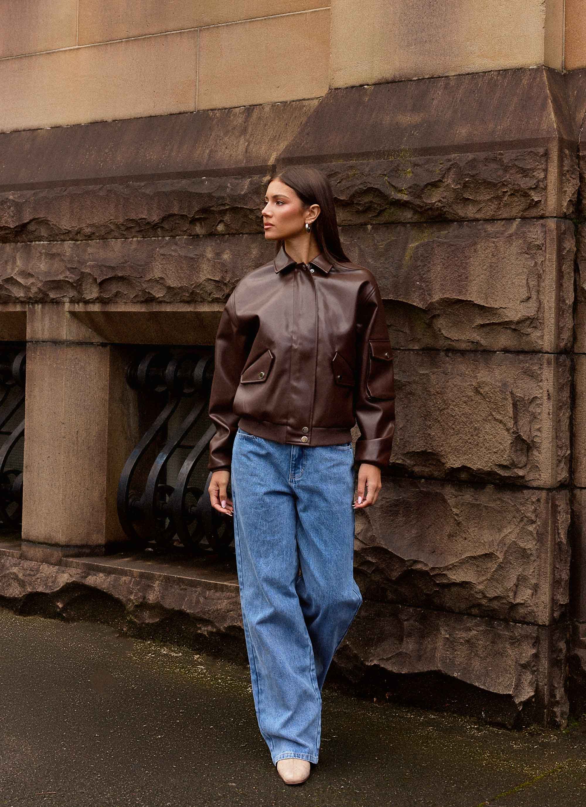 Indara Bomber Jacket - Chocolate