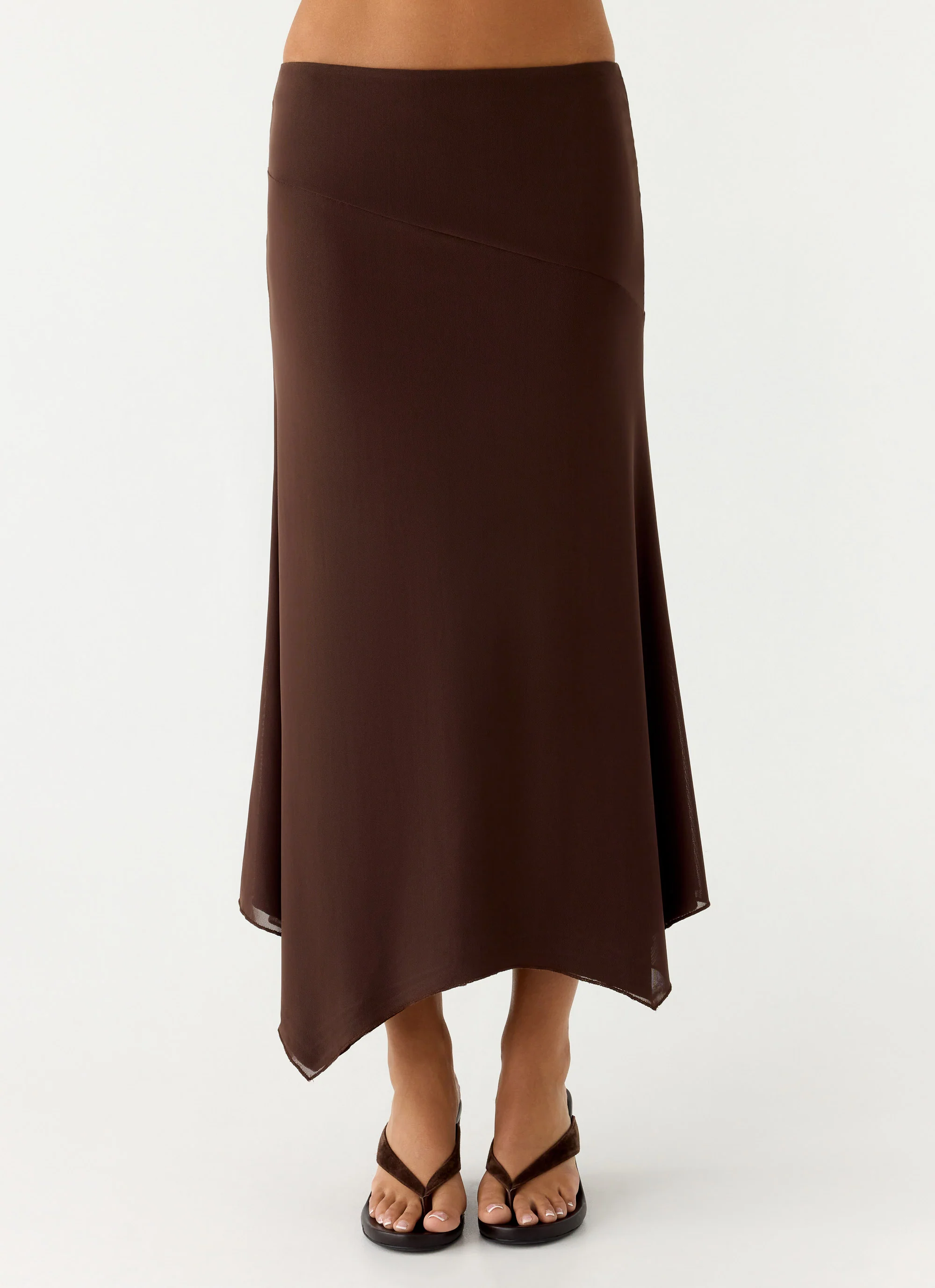 Kerrie Hanky Midi Skirt - Chocolate
