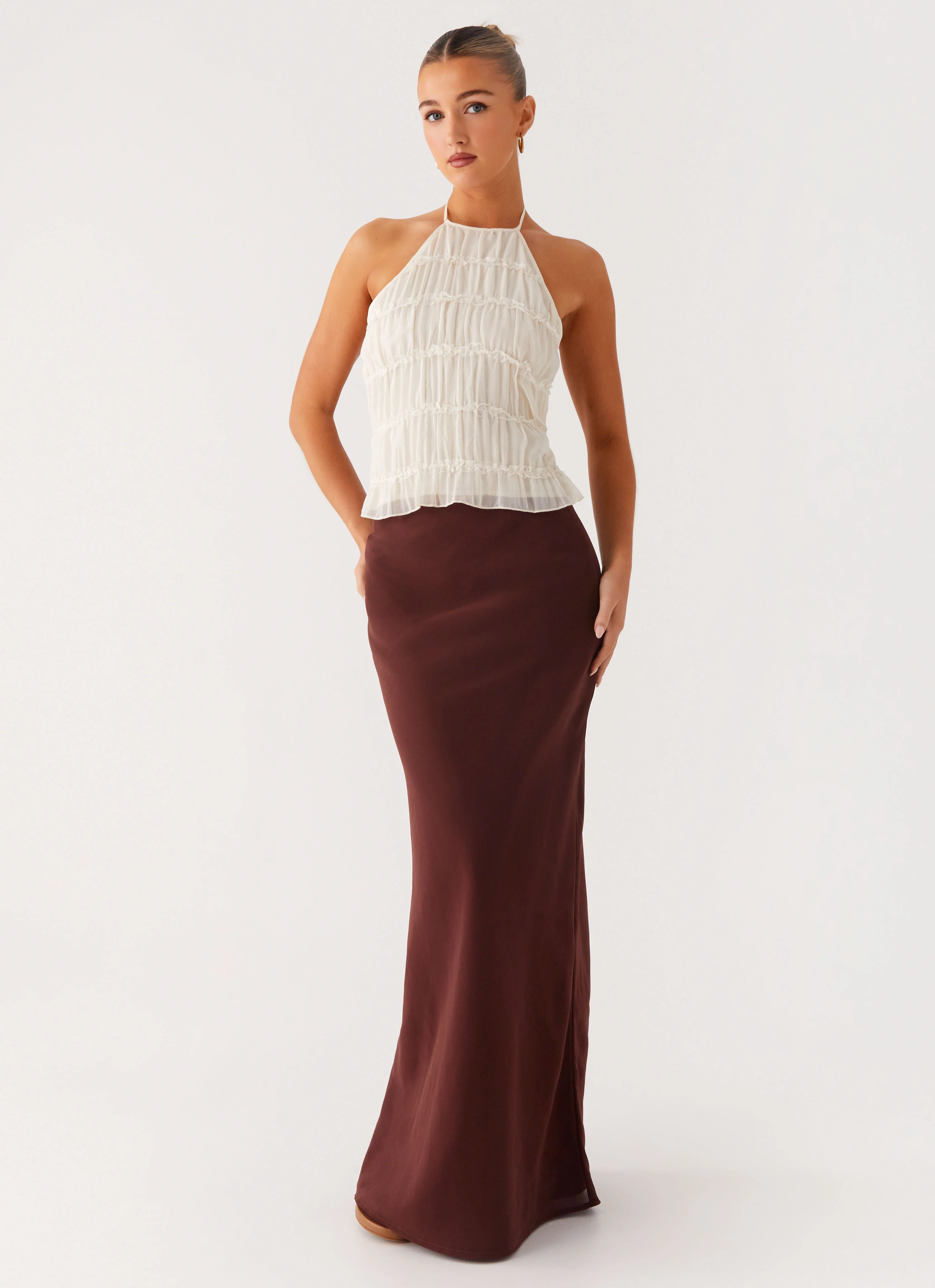 Sienna Sunset Maxi Skirt - Chocolate