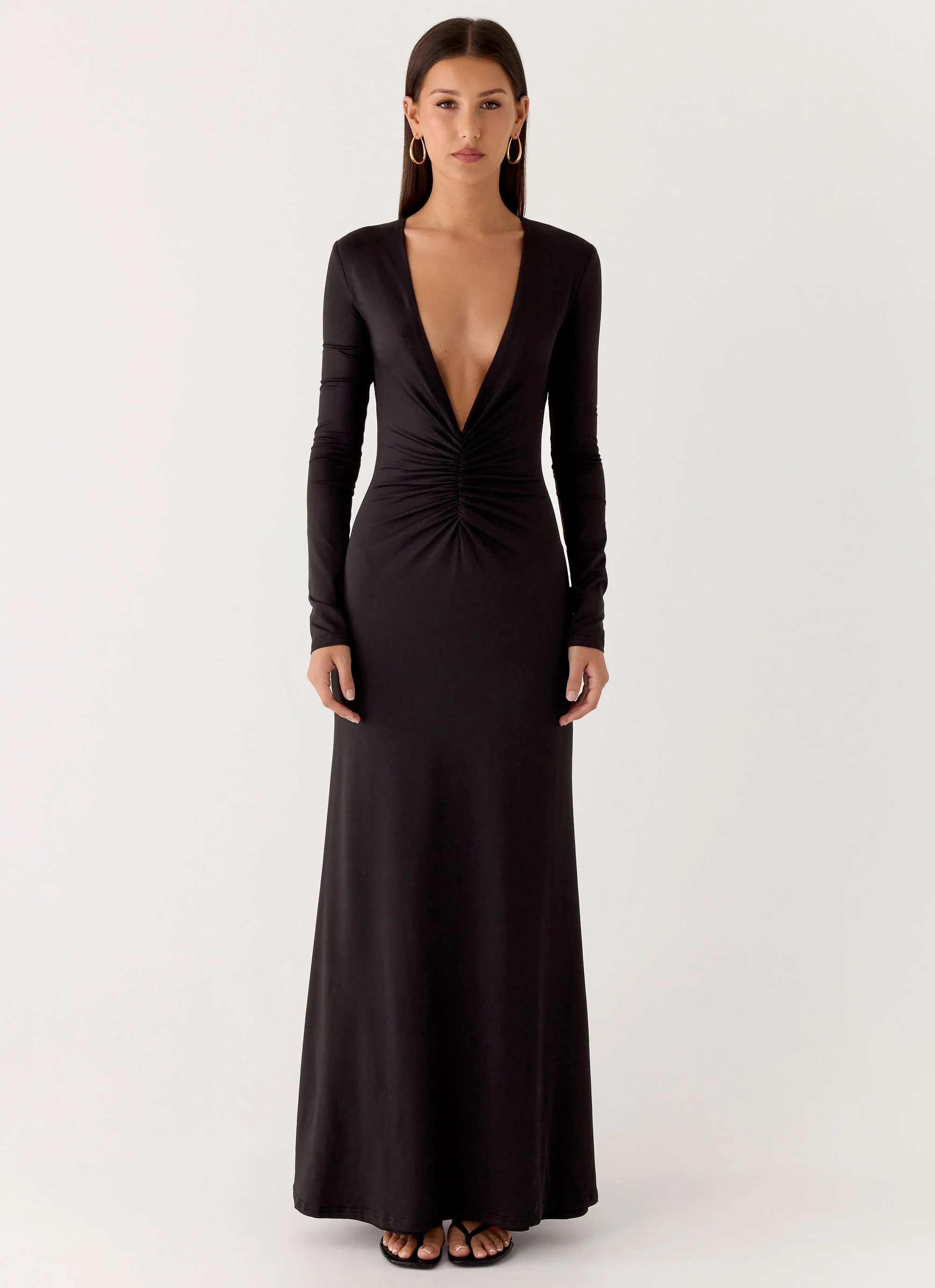 Palm Haze Maxi Dress - Black